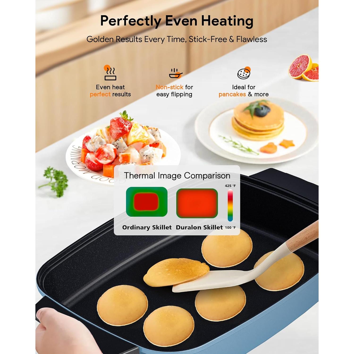 Sartén Eléctrica Digital Nuwave Medley XL 7qt Azul Acogedor