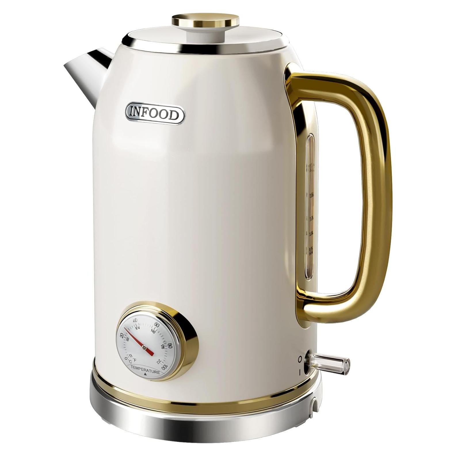 Hervidor Eléctrico Retro INFOOD 1.8L Acero Inoxidable 1200W