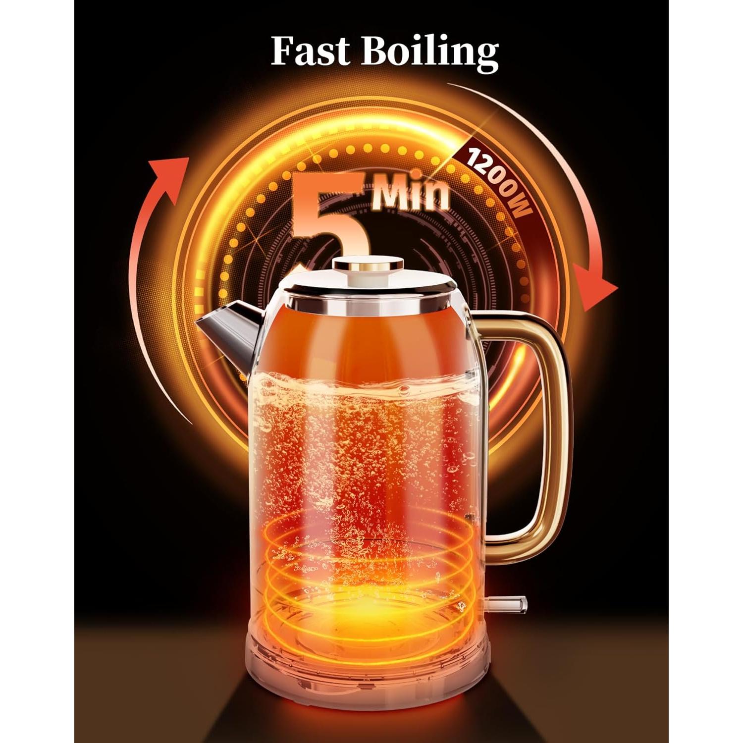 Hervidor Eléctrico Retro INFOOD 1.8L Acero Inoxidable 1200W