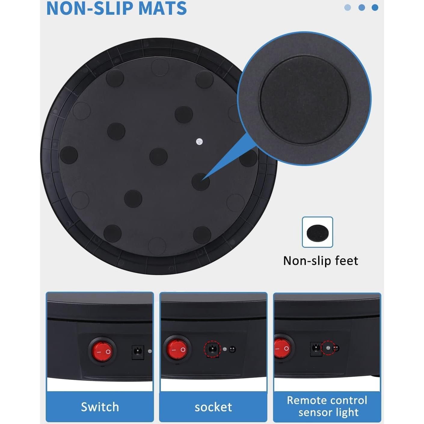 Soporte Rotatorio Motorizado JAYEGT 42cm 350Lbs Control Remoto