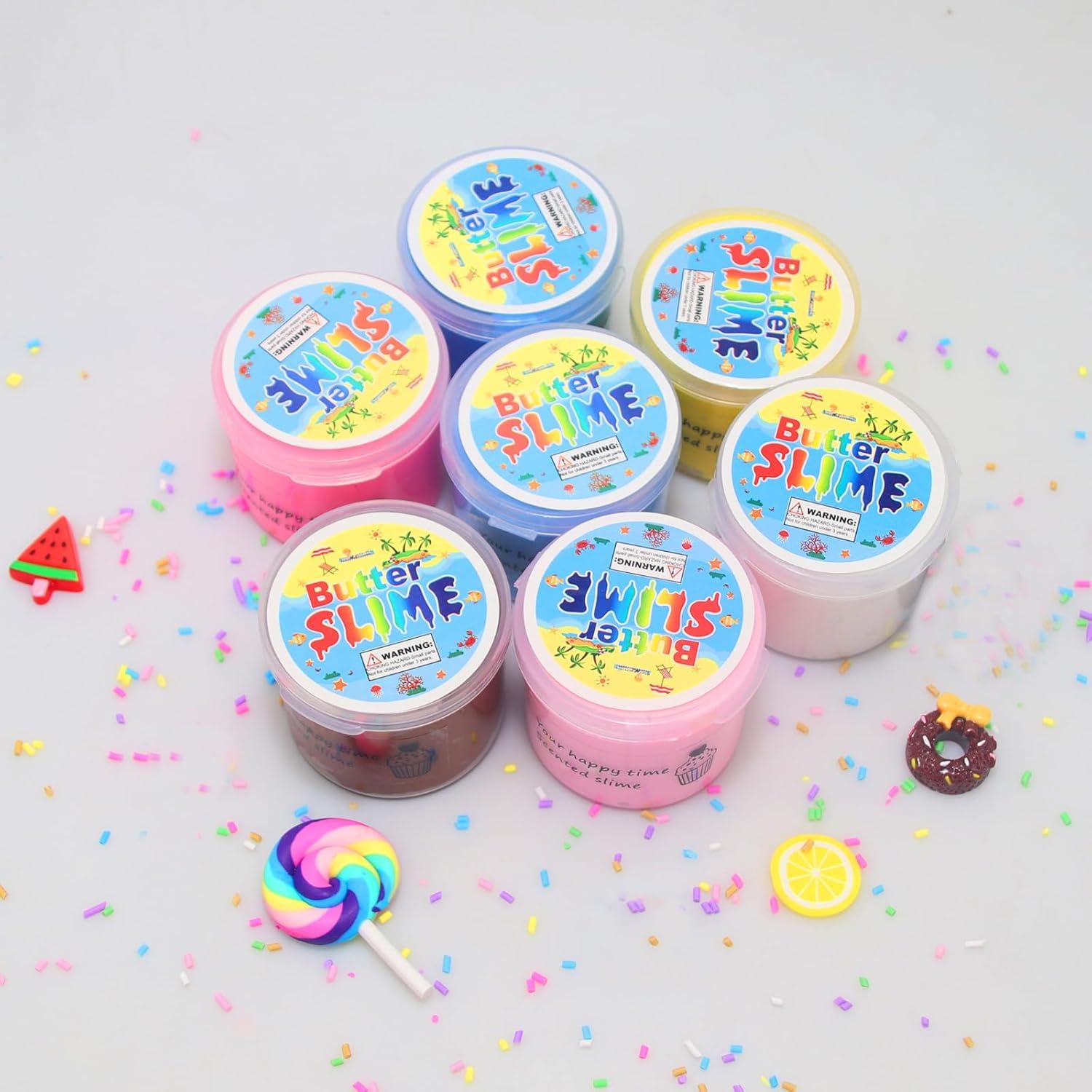 Paquete de 7 Kits de Slime Mantequilla de Pastel Jinhuashi 60ml