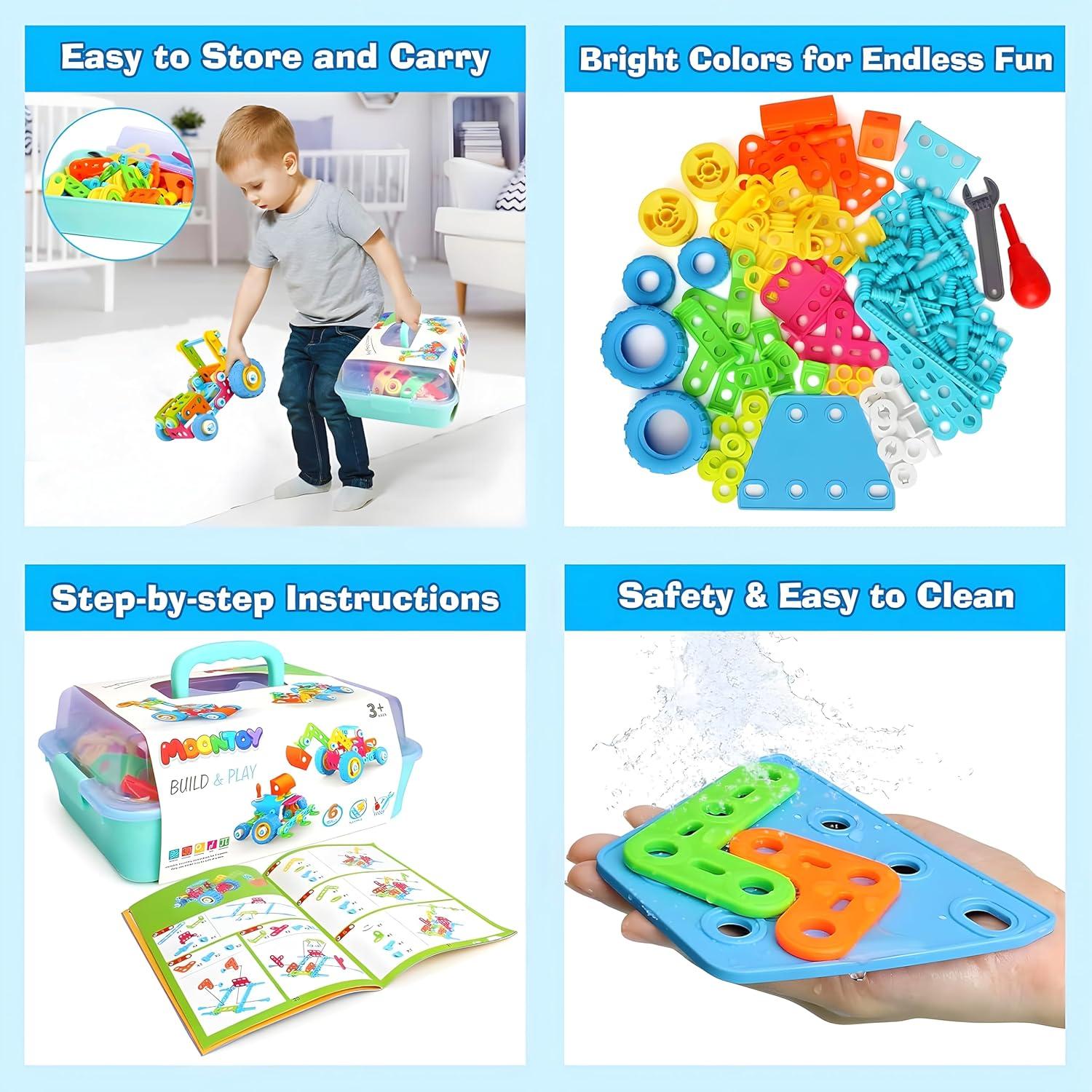 Juguetes de Construcción STEM MOONTOY 118 Piezas 3-10 Años