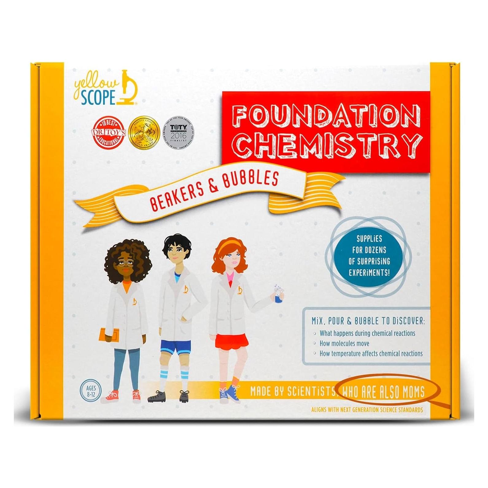 Kit de Química Fundamental Yellow Scope para Niños 8-12 Años