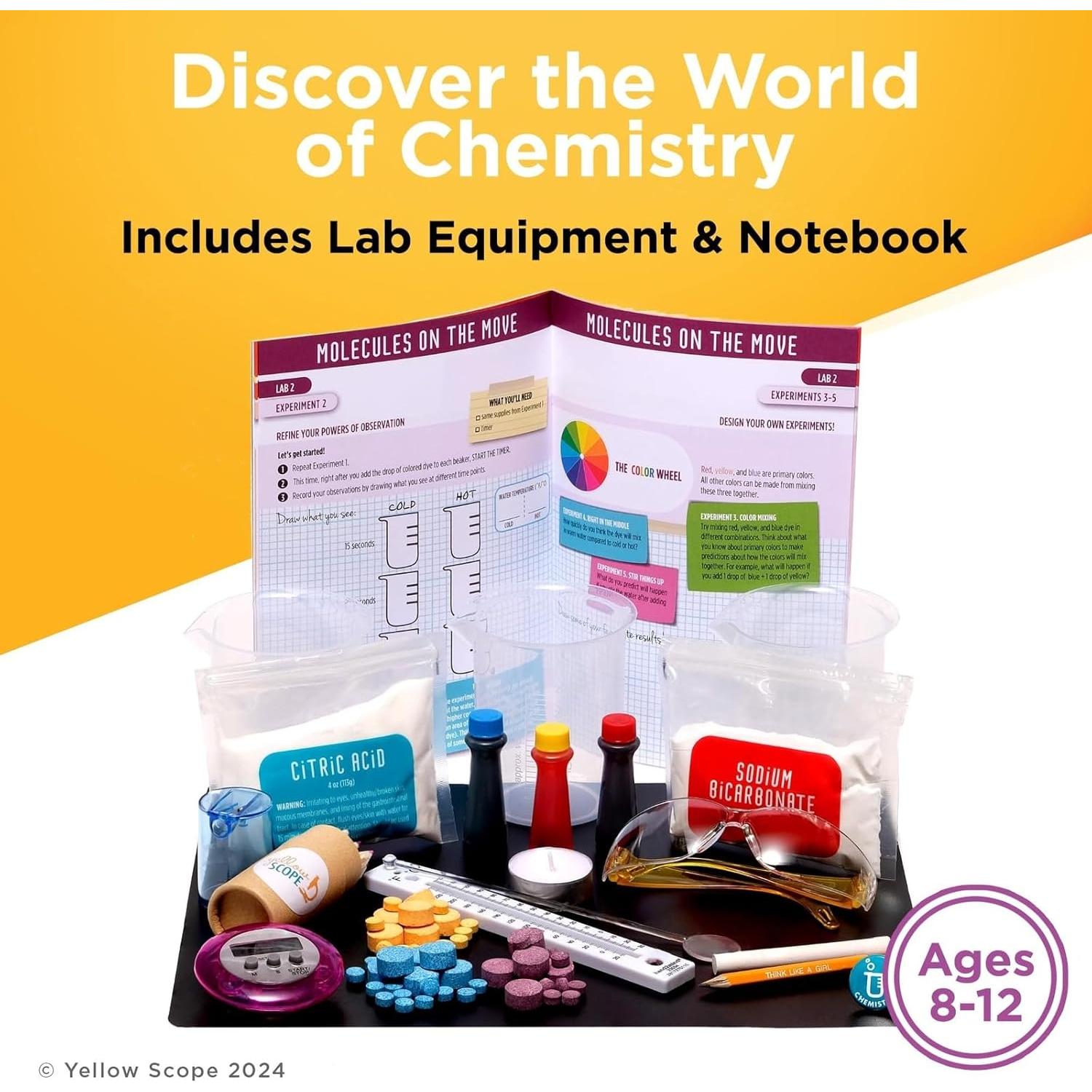 Kit de Química Fundamental Yellow Scope para Niños 8-12 Años