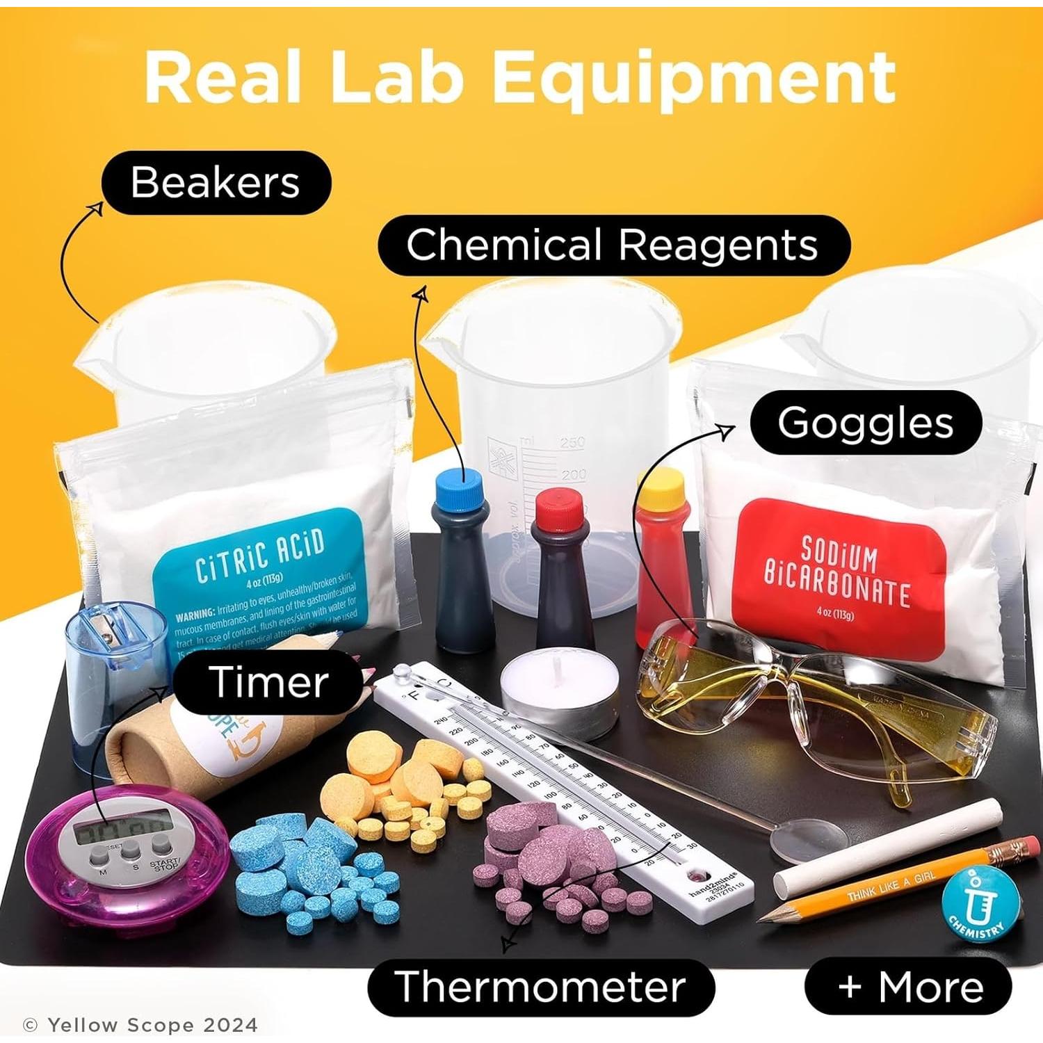 Kit de Química Fundamental Yellow Scope para Niños 8-12 Años