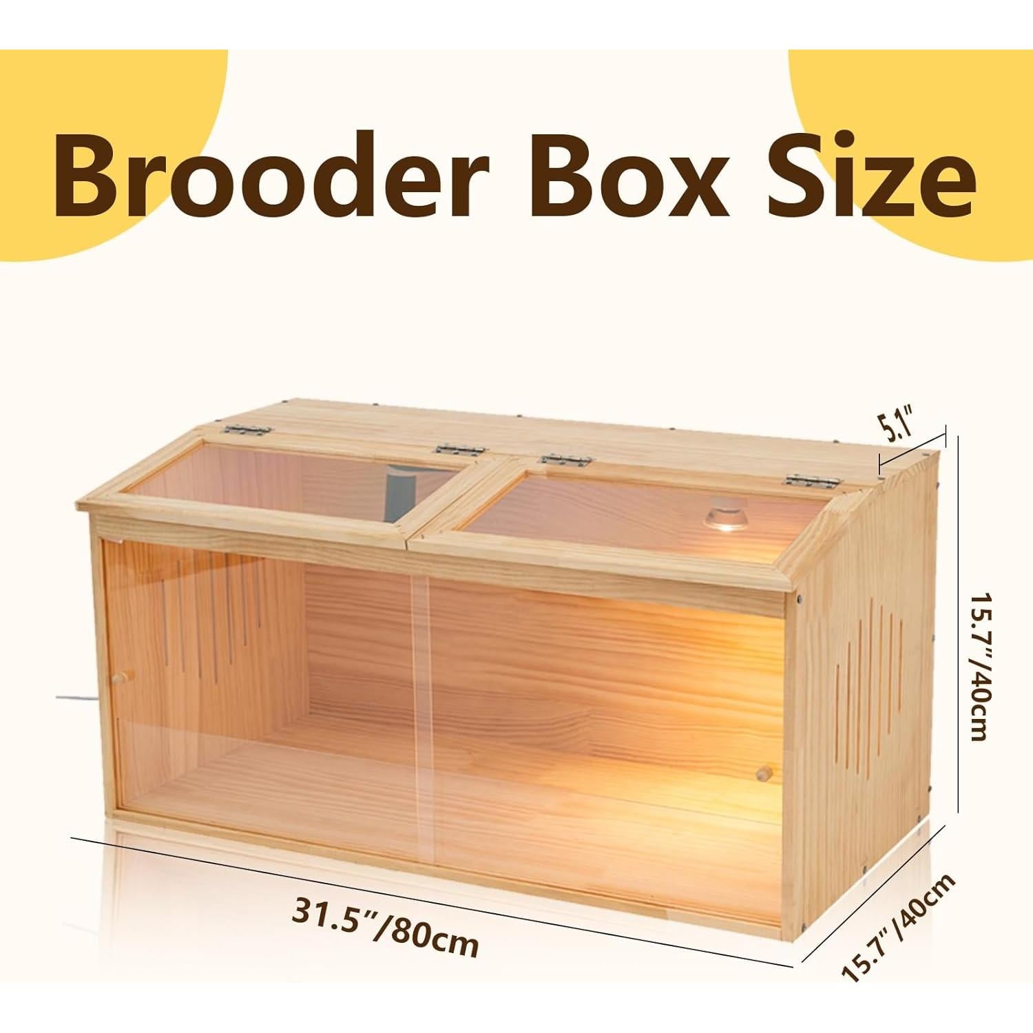 Caja de Cría de Pollo de Madera UYDJKLS con Termómetro y Bombillas