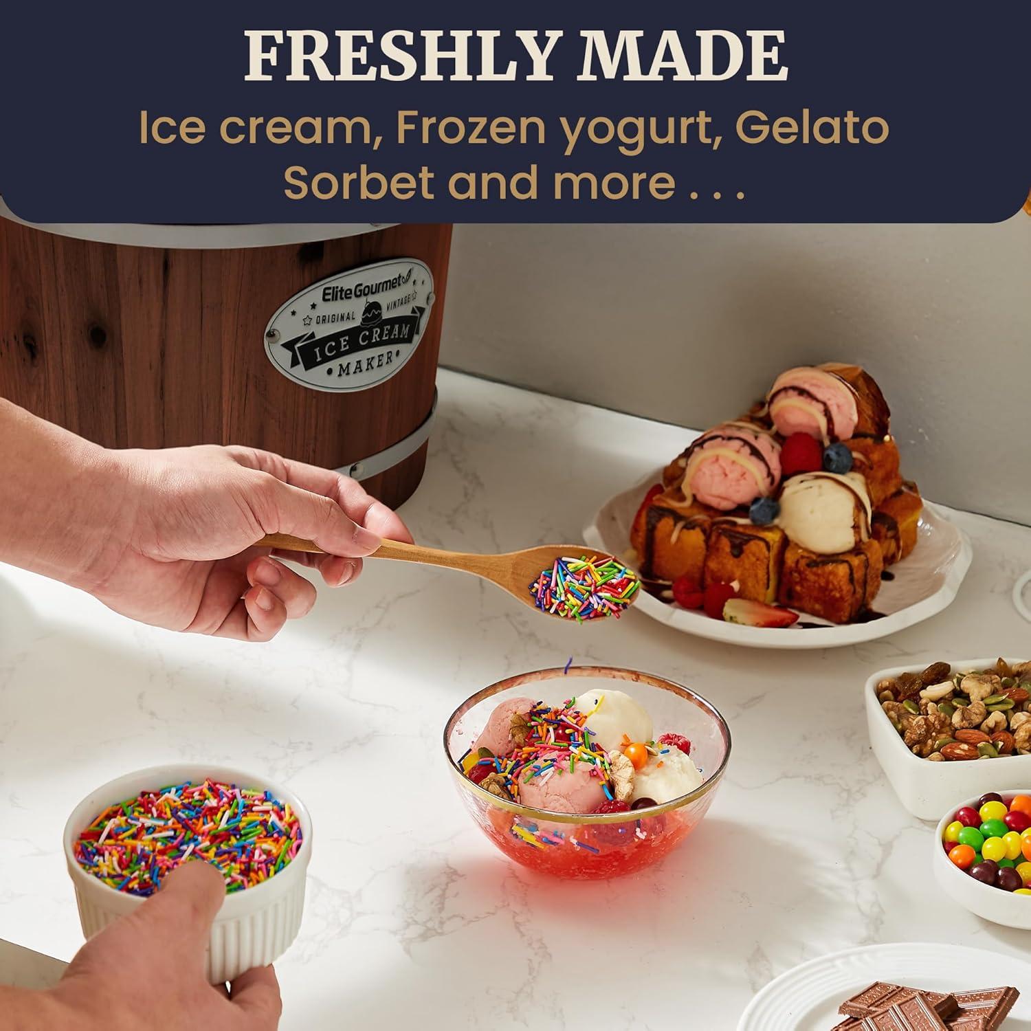 Máquina de Hacer Helados Eléctrica Elite Gourmet EIM949 6 Cuartos