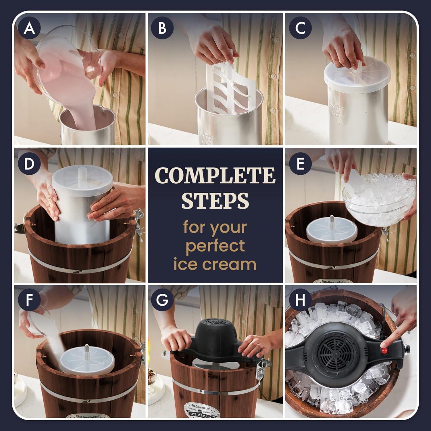 Máquina de Hacer Helados Eléctrica Elite Gourmet EIM949 6 Cuartos