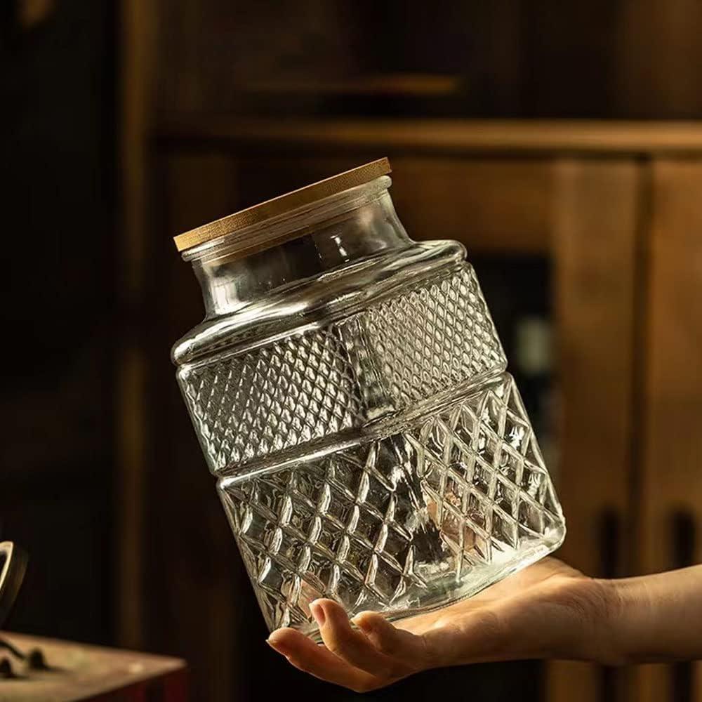 Juego de 3 Tarros de Almacenamiento de Vidrio Vintage 1800ml