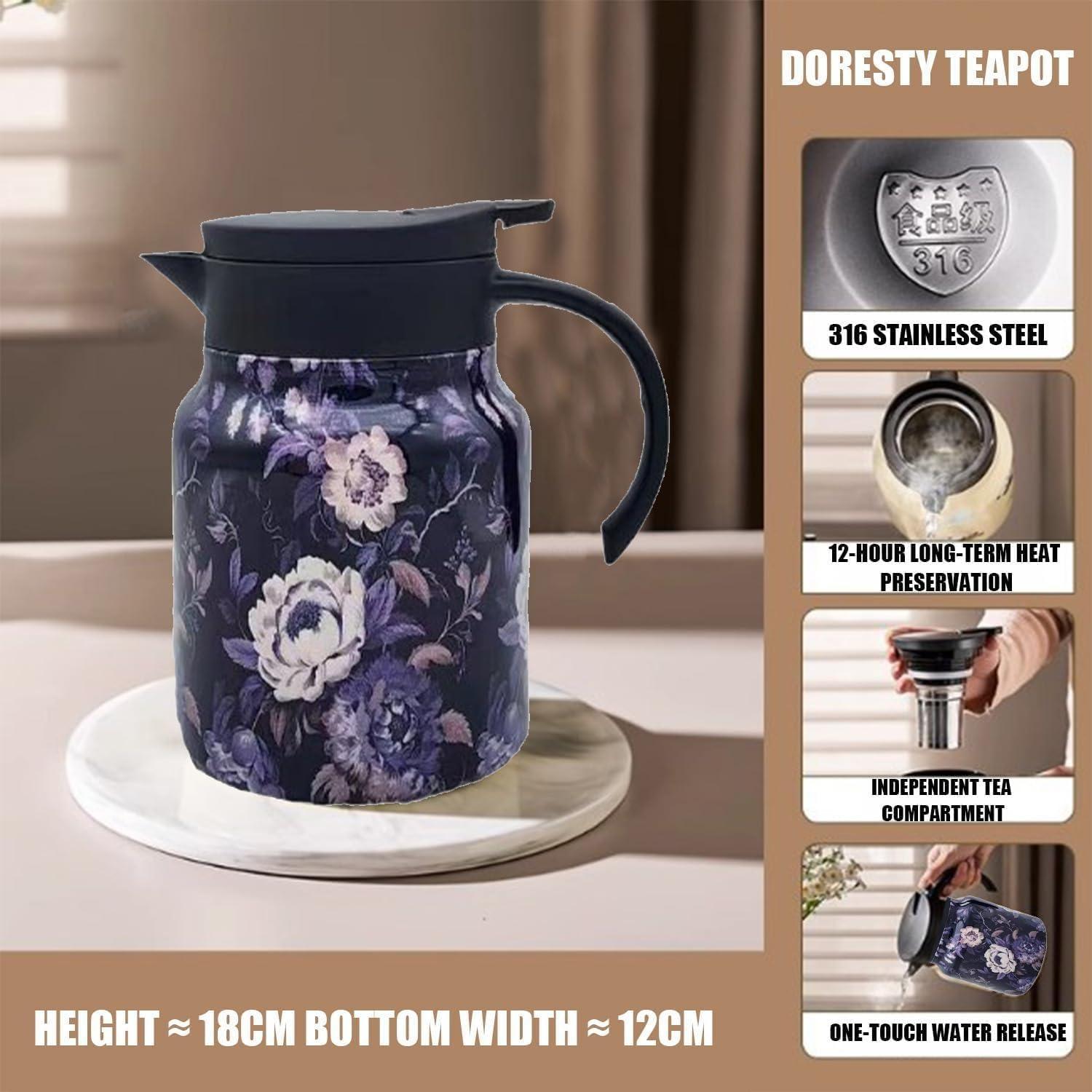 Tetera Doresty Floral Vintage Blue X Bear con Infusor 0.41kg