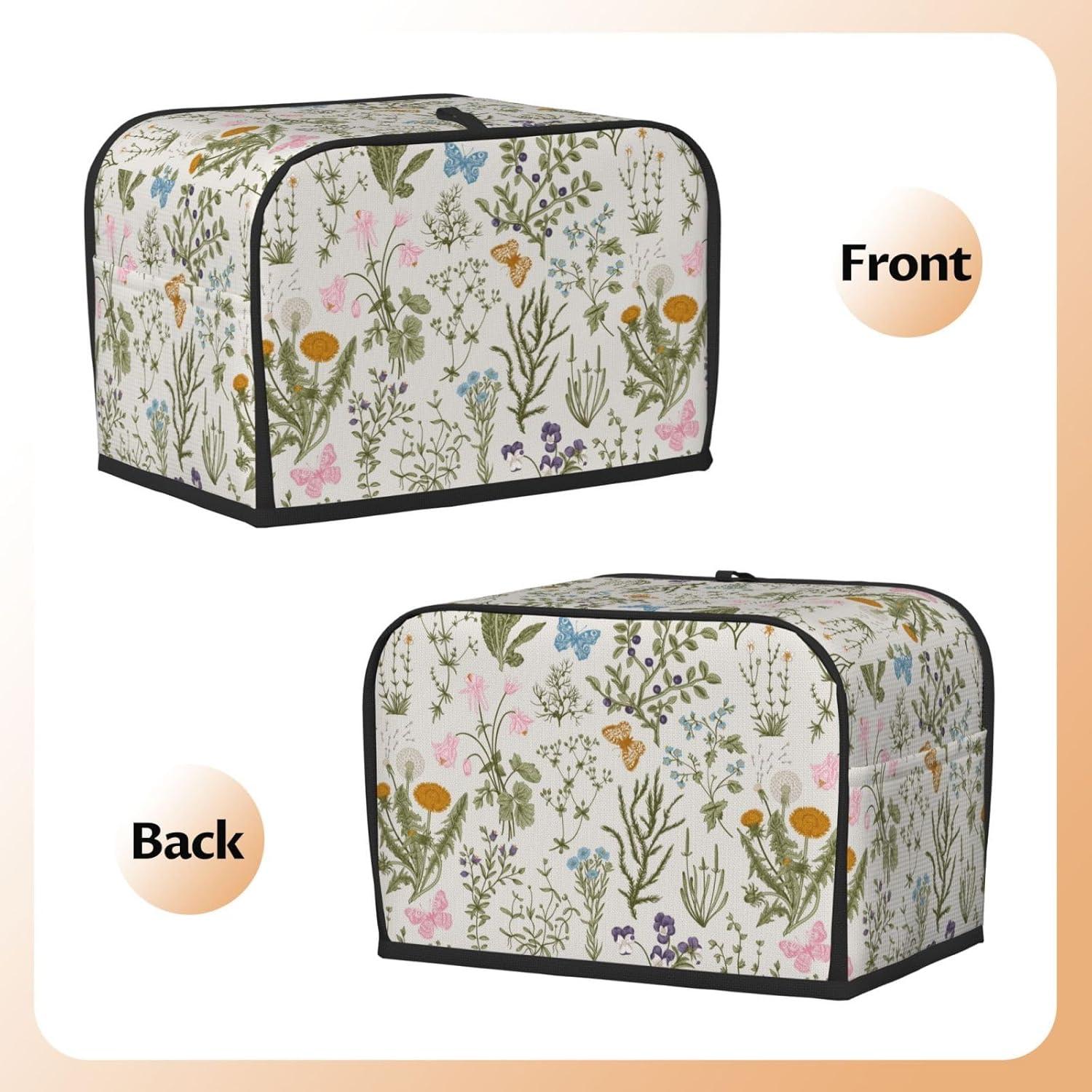 Cubierta de Tostadora Vintage Floral 2 Rebanadas a Prueba de Agua