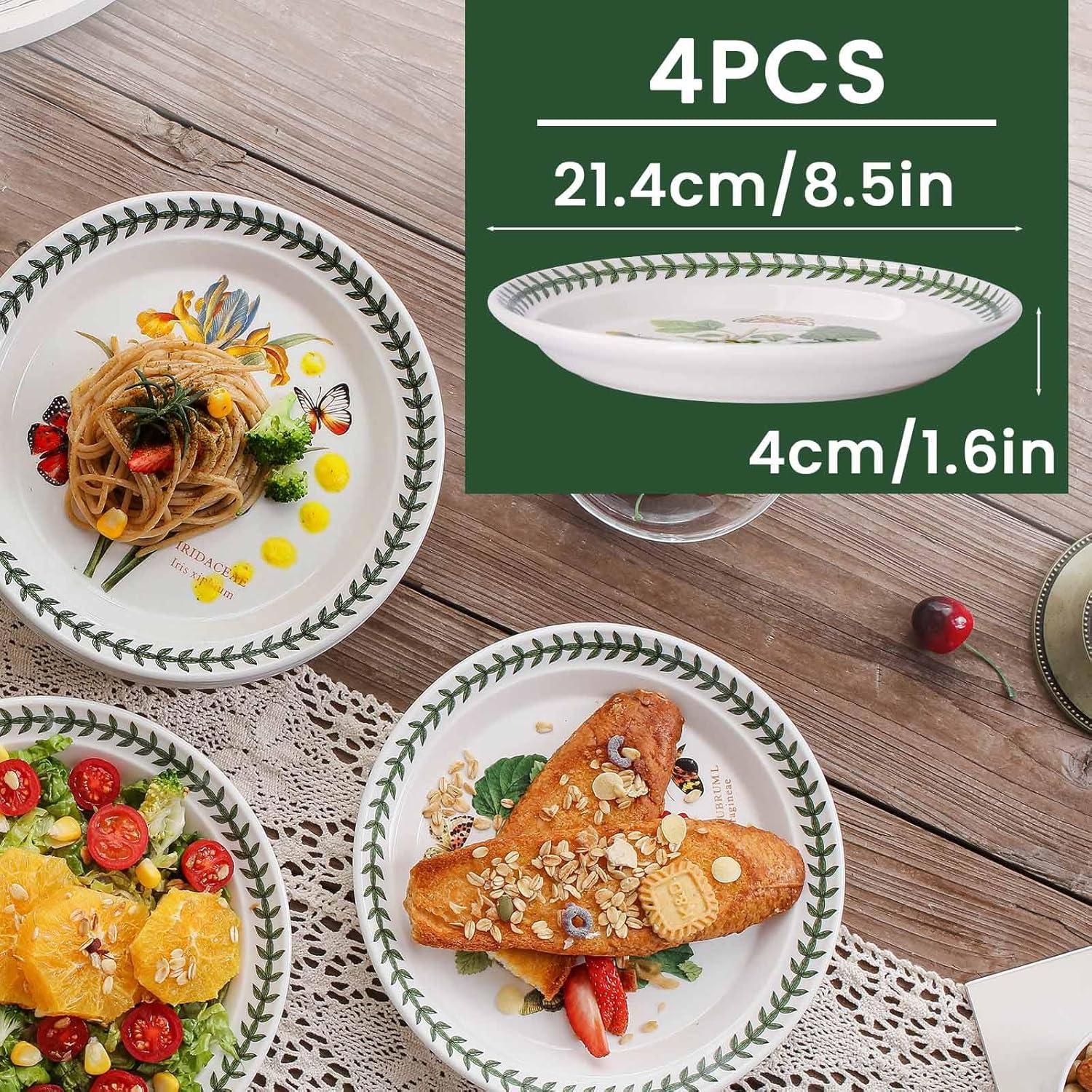 Juego de 4 Platos de Cerámica KXZ 21.6 cm Floral Microondas