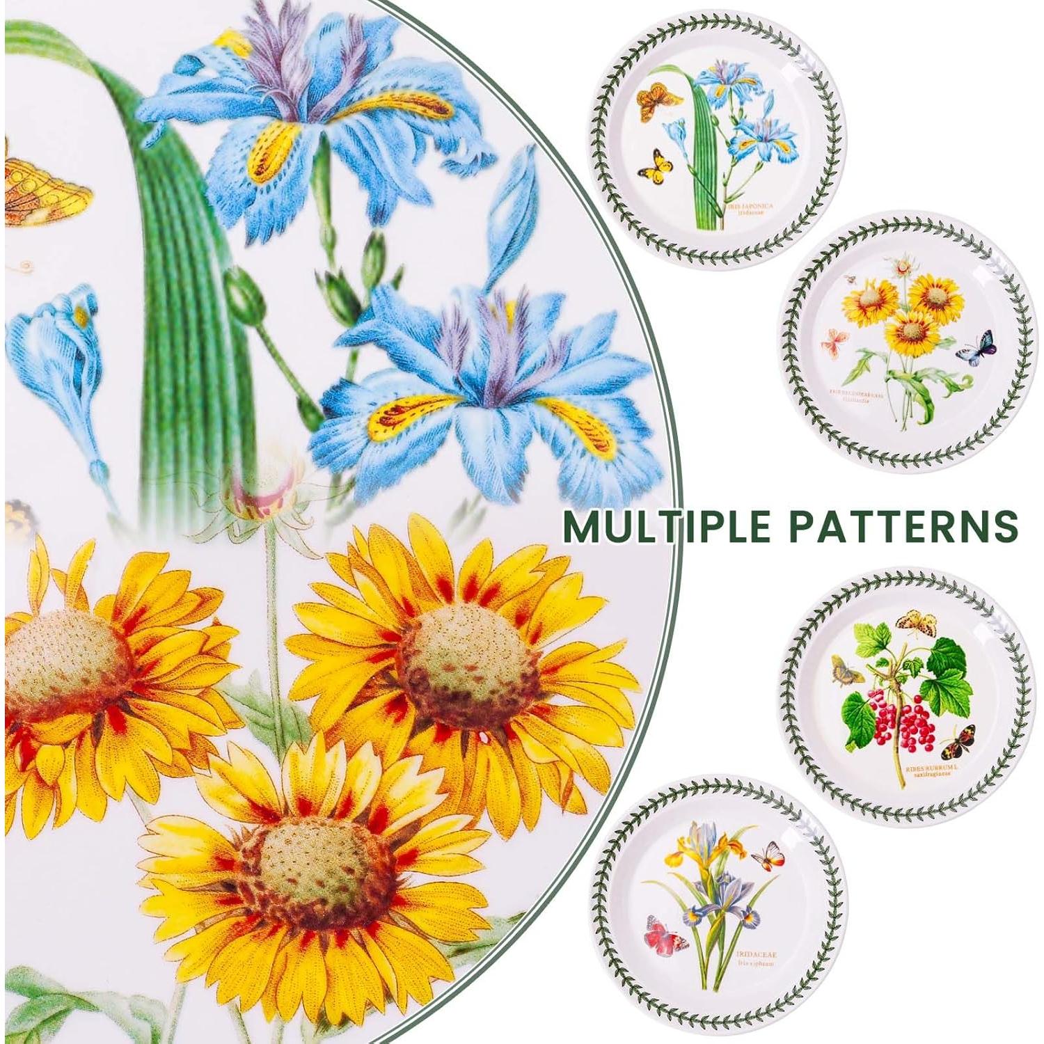 Juego de 4 Platos de Cerámica KXZ 21.6 cm Floral Microondas