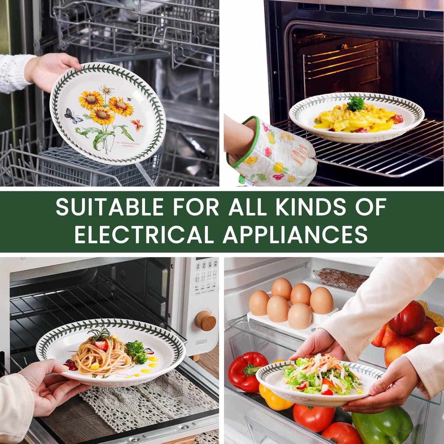 Juego de 4 Platos de Cerámica KXZ 21.6 cm Floral Microondas