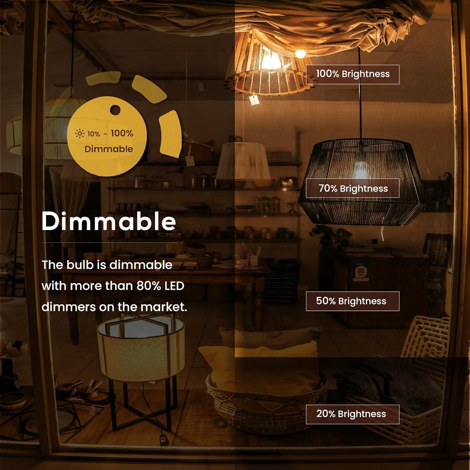 Bombilla LED A15 4W Regulable 2700K Blanco Cálido - Paquete de 6