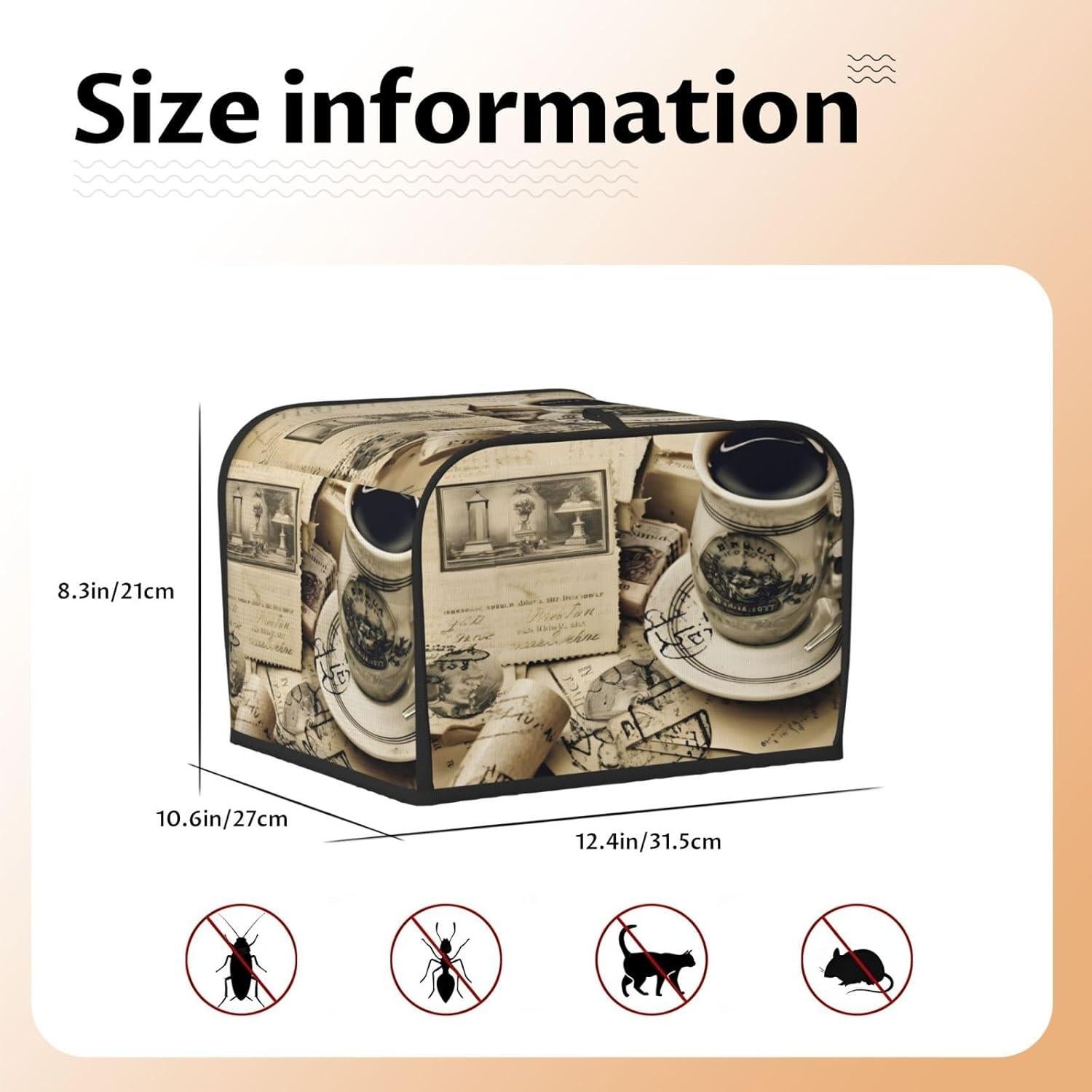 Cubierta de Tostadora Vintage 4 Rebanadas Impermeable