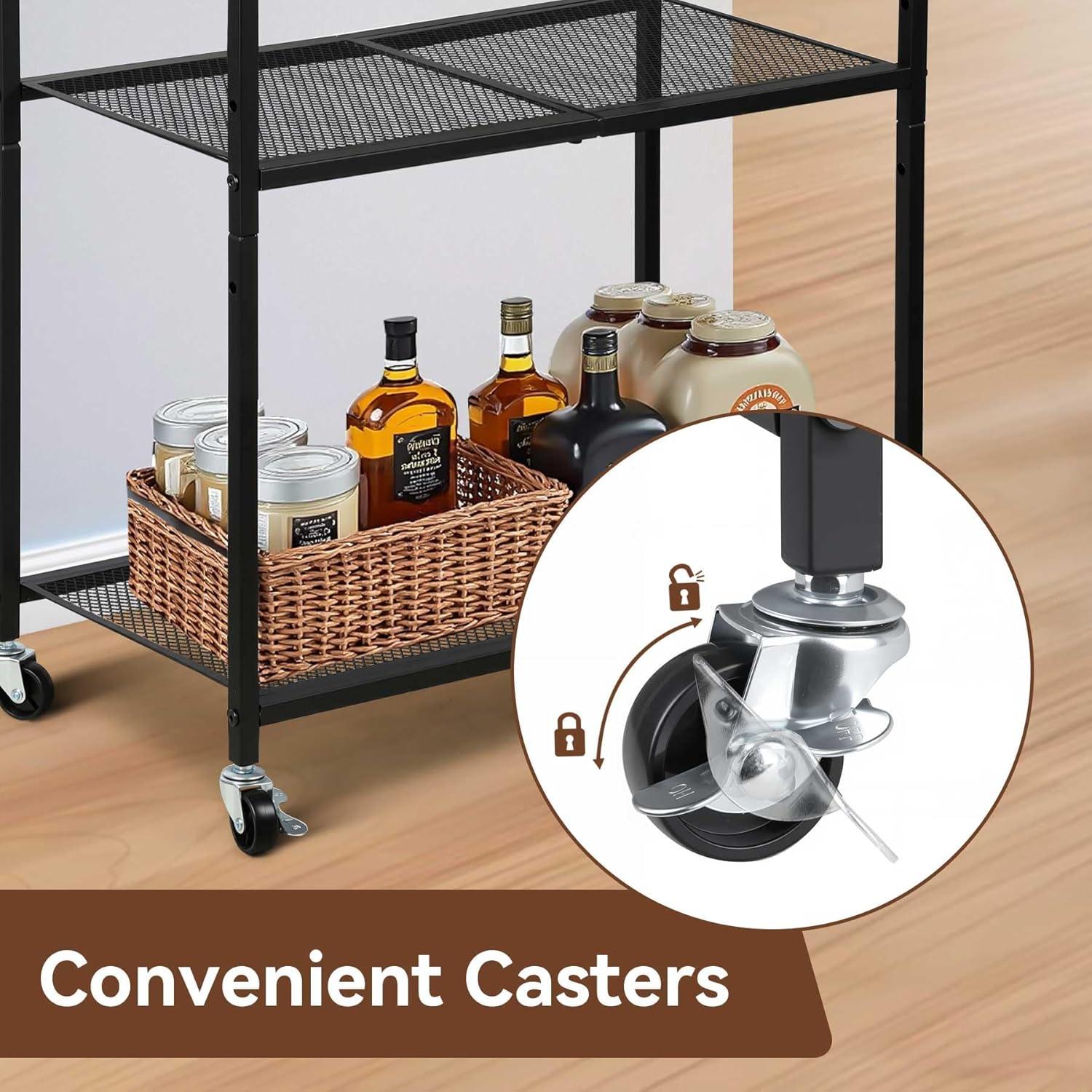 Carrito de Café Rodante NovaNoka con Cajones y Estante Ajustable