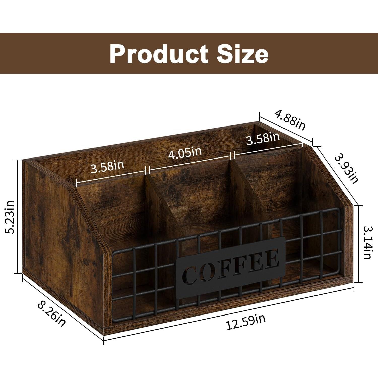 Organizador de Estación de Café YINMIT de Madera con Divisores