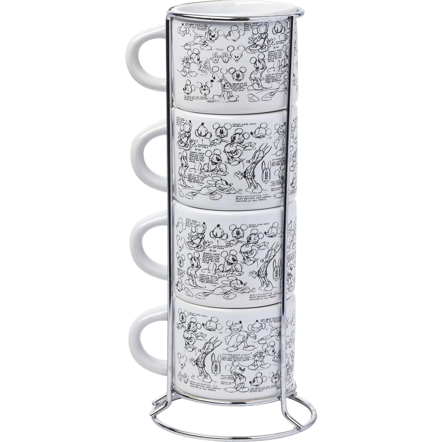 Conjunto de 4 tazas de espresso apilables Silver Buffalo Mickey Mouse