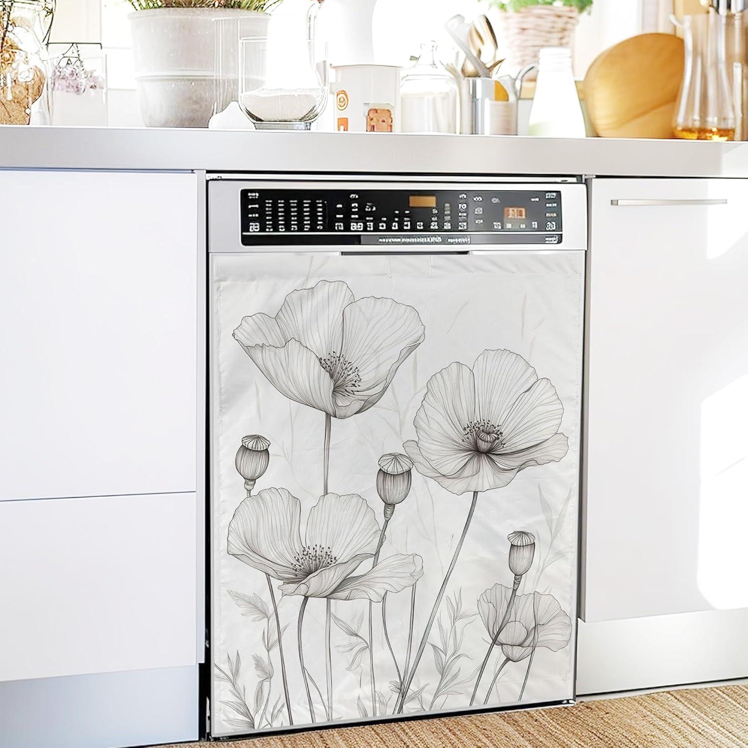 Cubierta Magnética para Lavavajillas WATMEBIS 58.4x66 cm Flores Vintage
