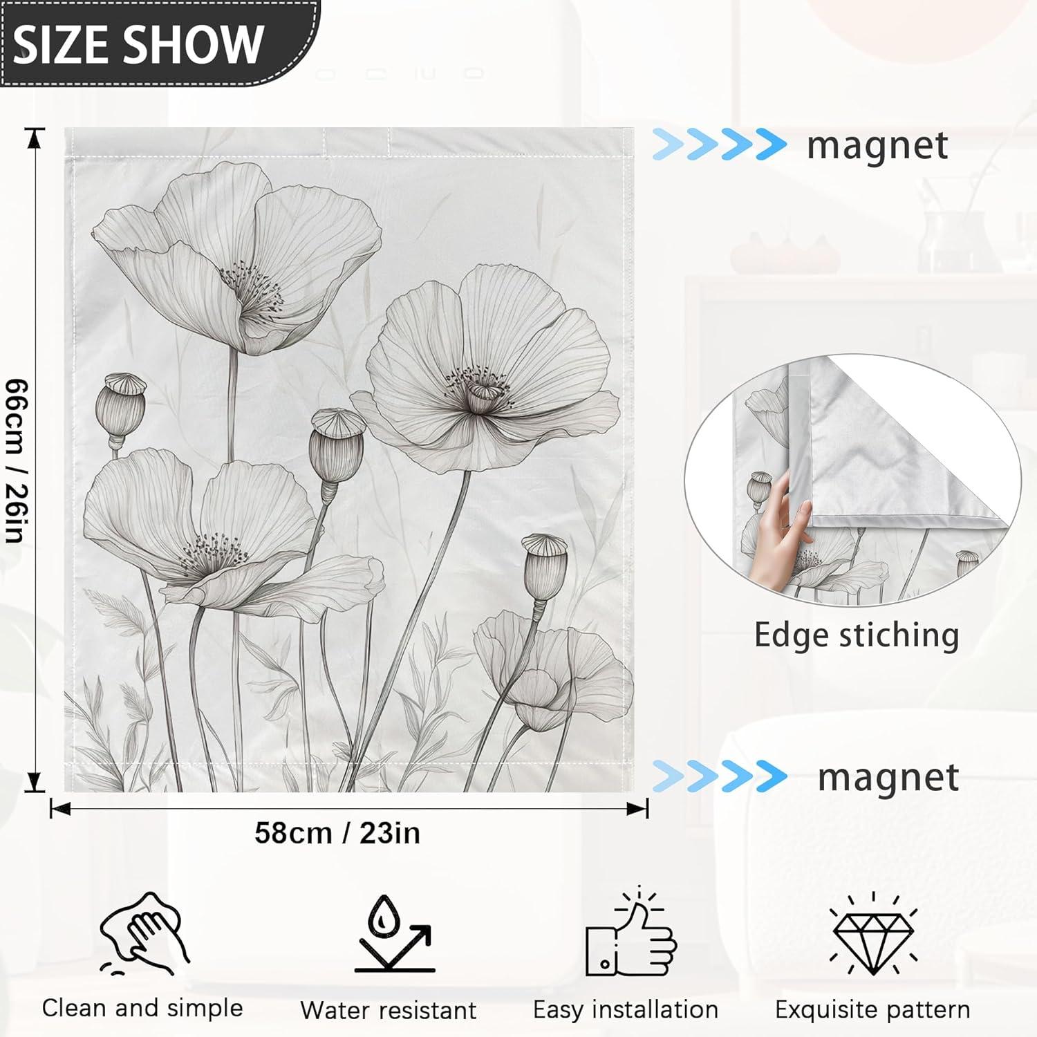 Cubierta Magnética para Lavavajillas WATMEBIS 58.4x66 cm Flores Vintage