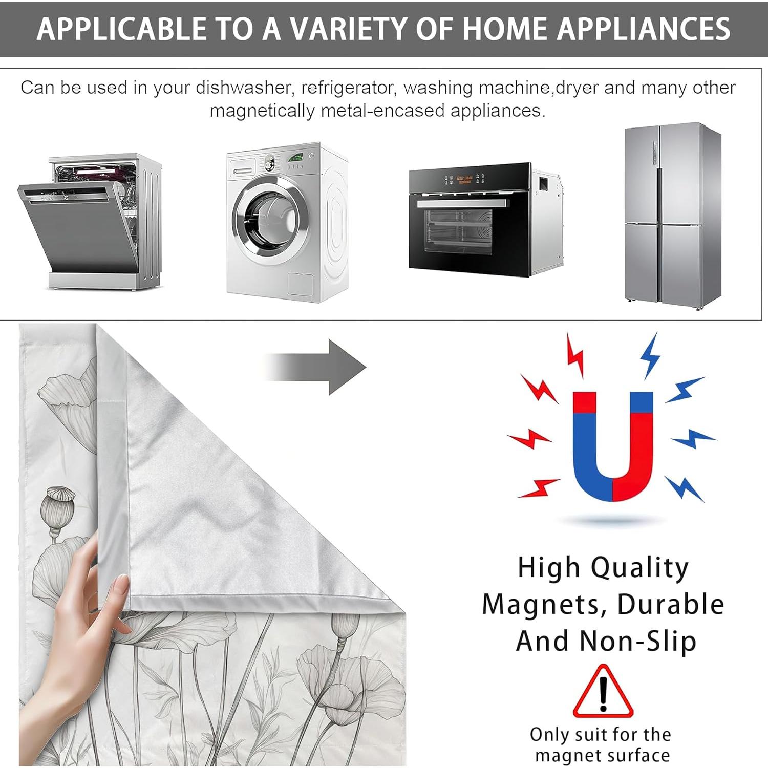 Cubierta Magnética para Lavavajillas WATMEBIS 58.4x66 cm Flores Vintage