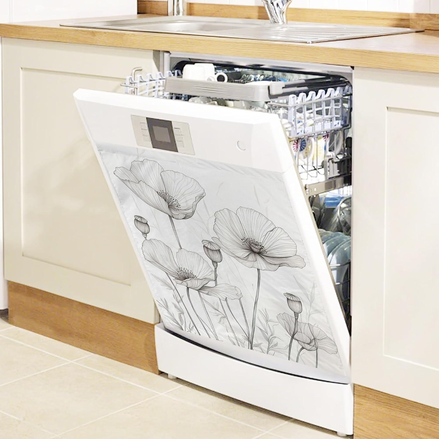 Cubierta Magnética para Lavavajillas WATMEBIS 58.4x66 cm Flores Vintage