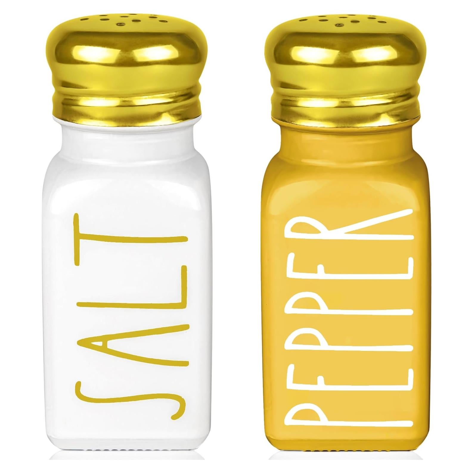 Juego de Salero y Pimentero Brighter Barns - Vidrio y Acero Inoxidable - 80ml - Decoración de Cocina Moderna