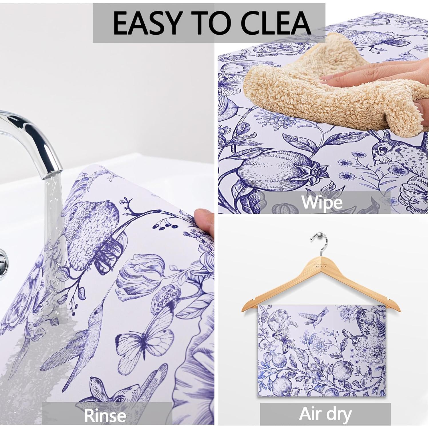 Alfombrilla Absorbente de Silicona Bzocm 61x41 cm Flores Vintage