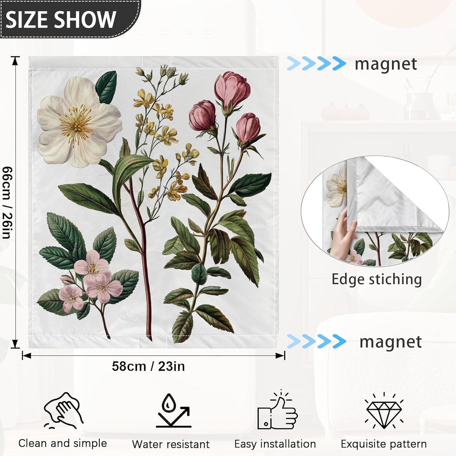 Cubierta Magnética para Lavavajillas WATMEBIS 58x66 cm Flores Vintage