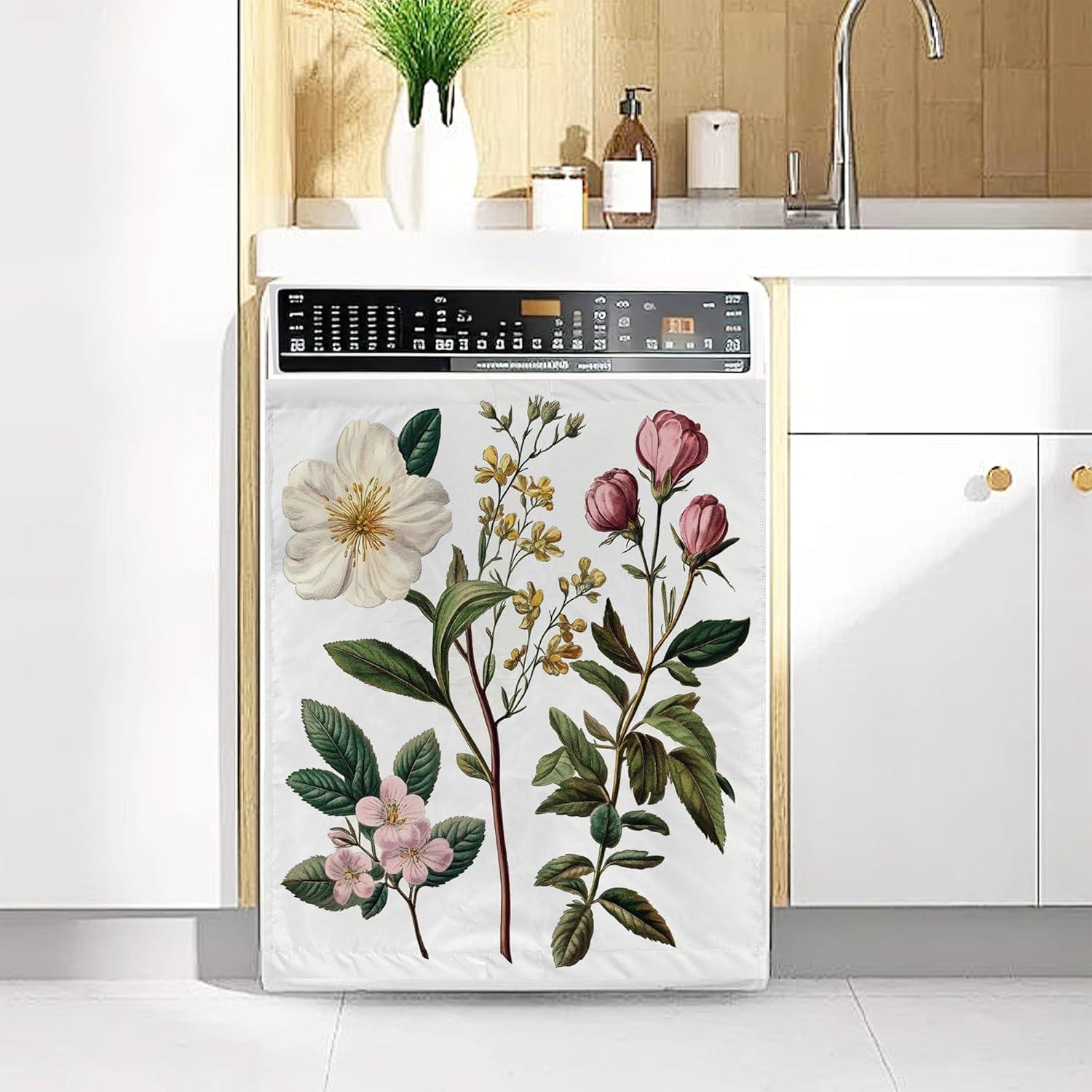 Cubierta Magnética para Lavavajillas WATMEBIS 58x66 cm Flores Vintage