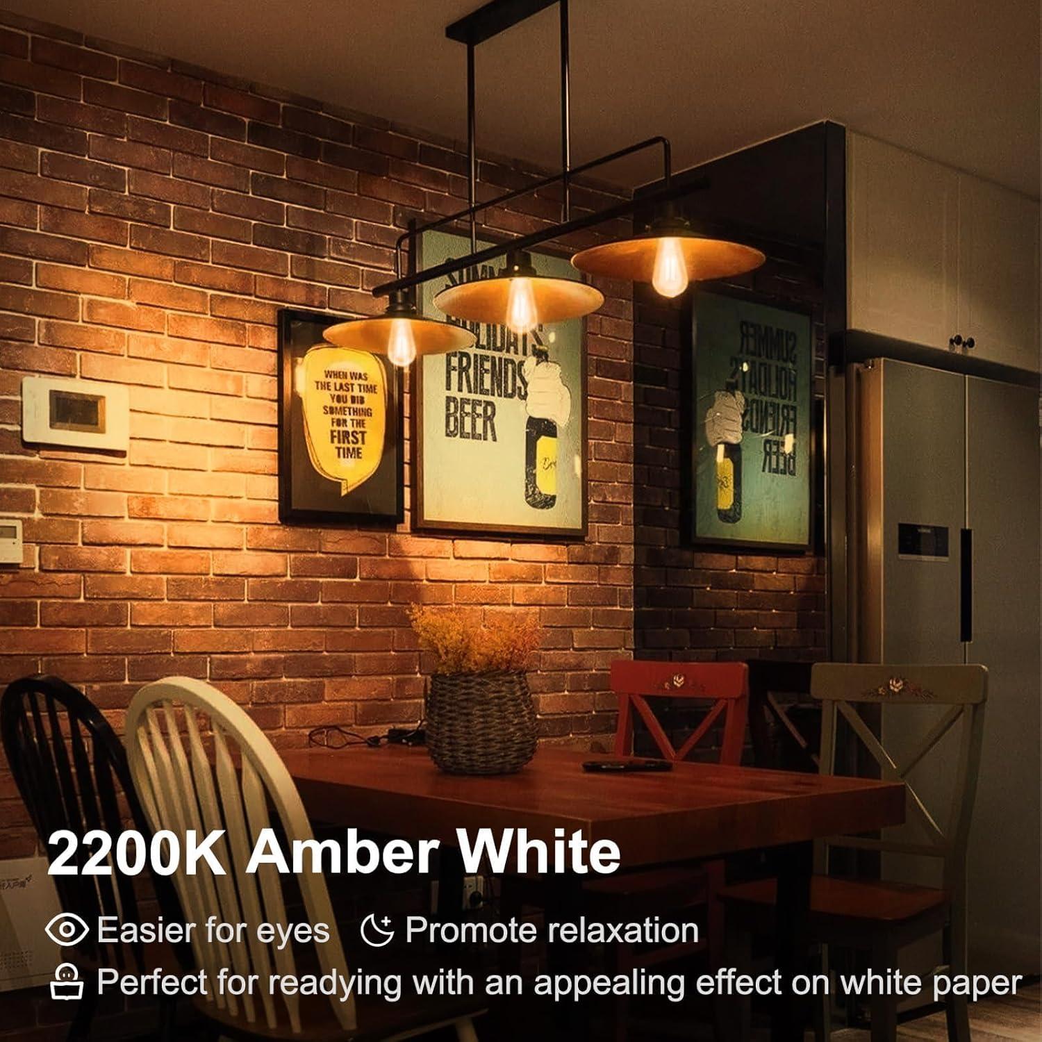 Bombillas LED Edison TJOY 10 Paquete 8W 800 Lúmenes Ámbar