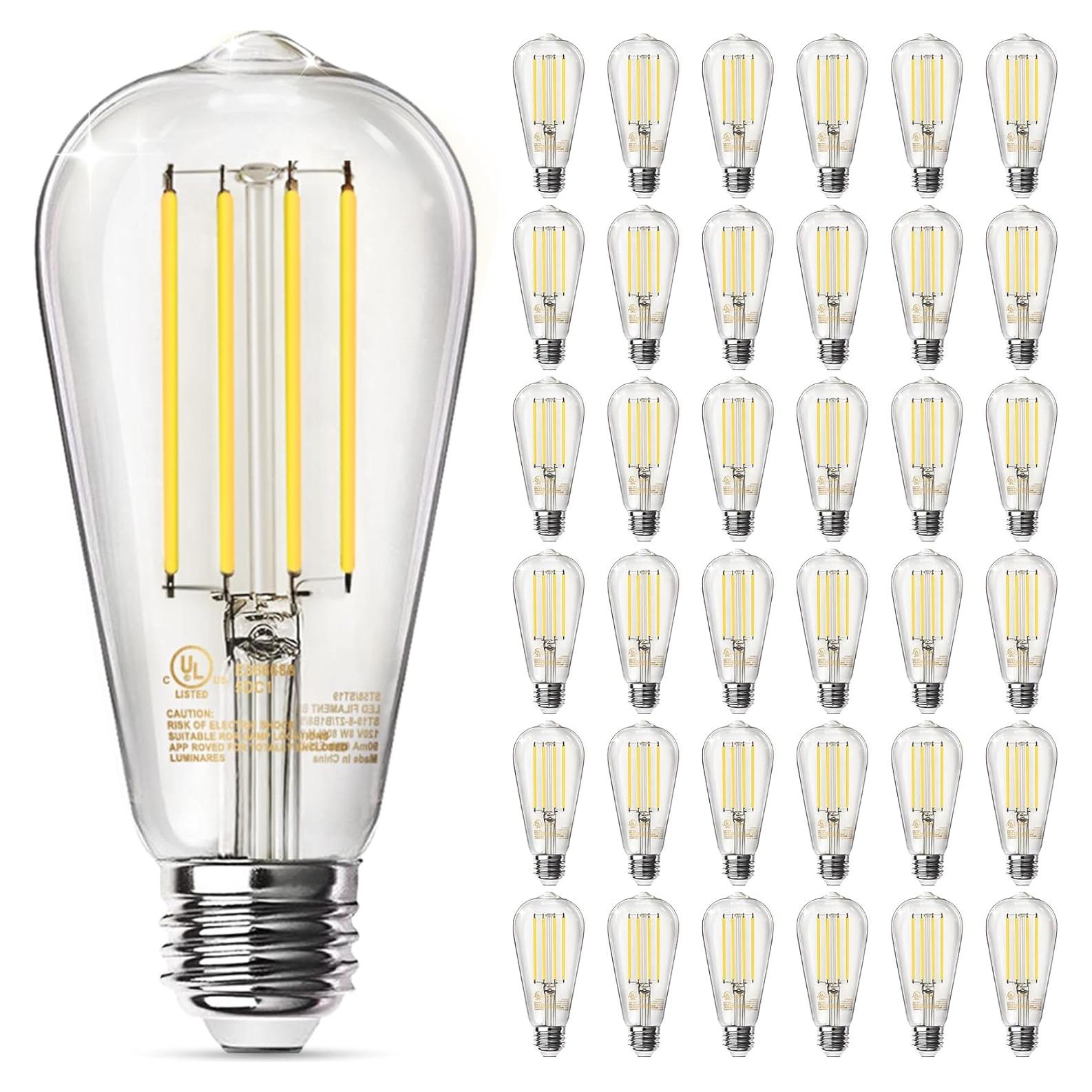 Bombillas LED Edison TJOY 36 Paquete 8W Regulables 800LM 2700K