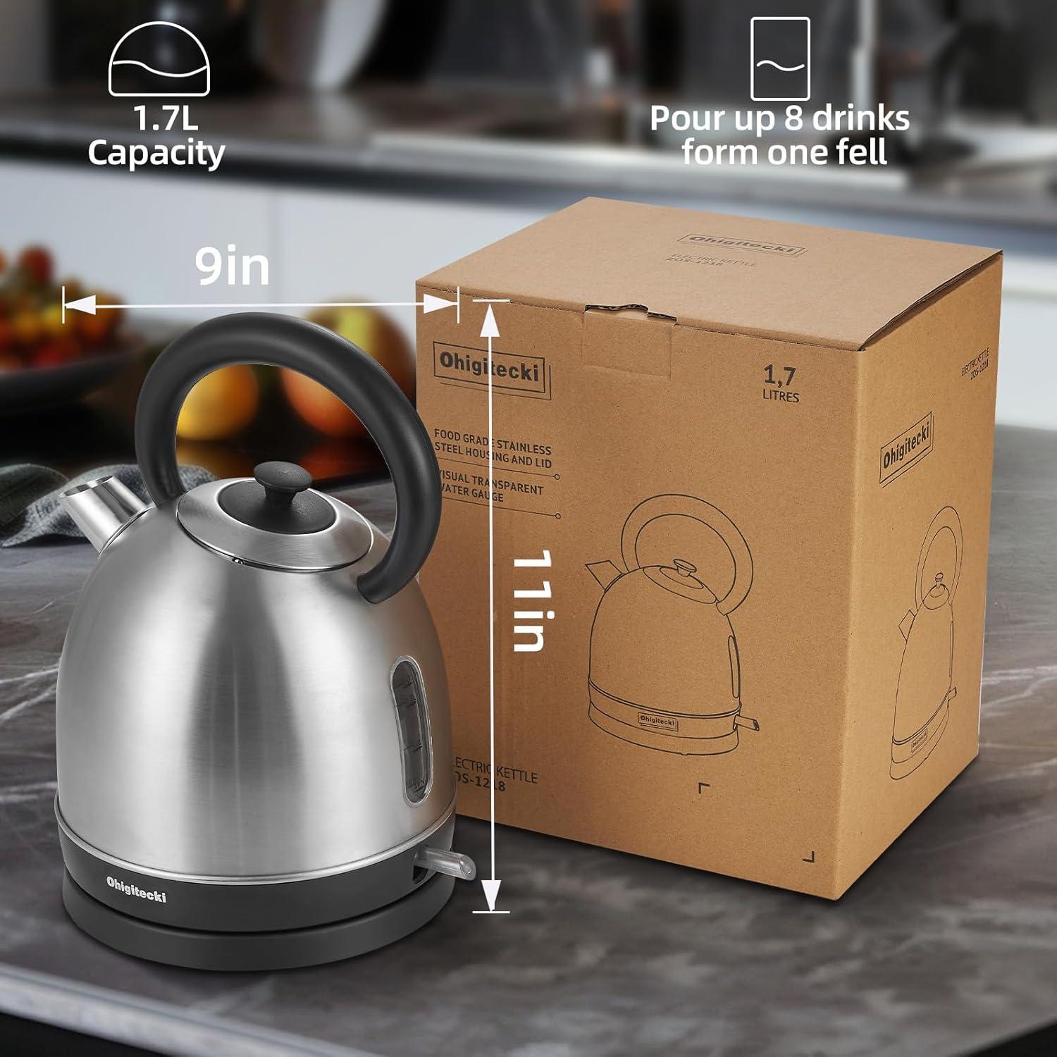 Hervidor Eléctrico Ohigitecki 1.7L Acero Inoxidable 1200W