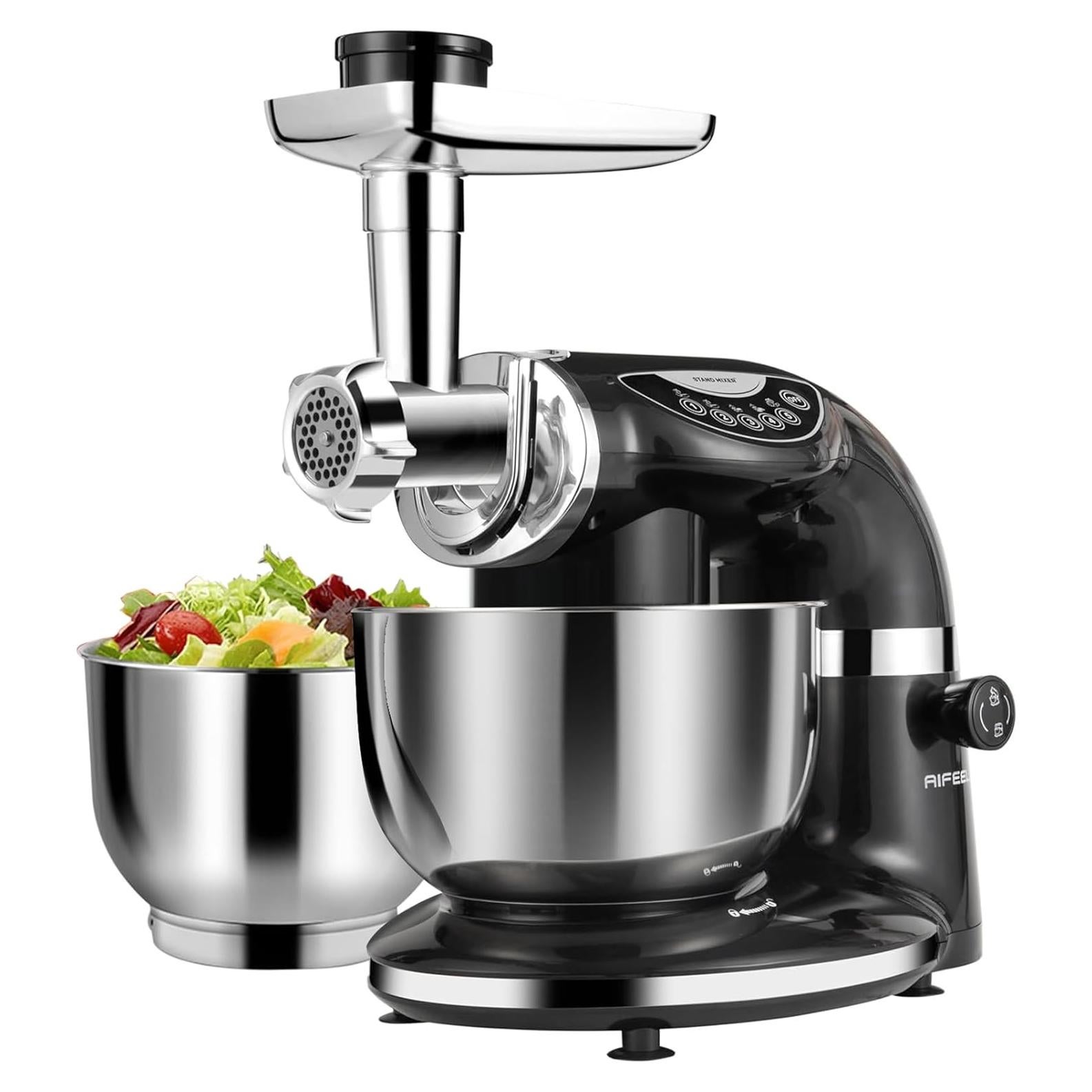Batidora de Pie Aifeel 8.5QT + 6QT Acero Inoxidable Negra
