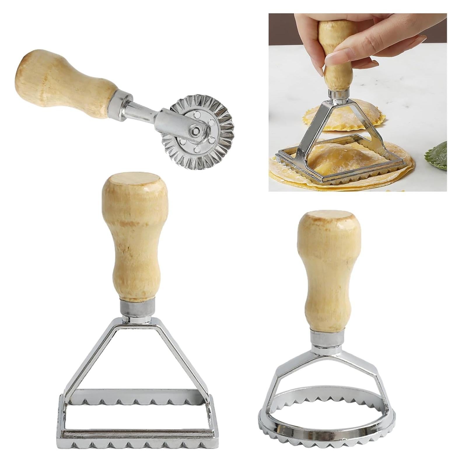 Cortador de Ravioli KEISSCO con Mango de Madera y Rueda