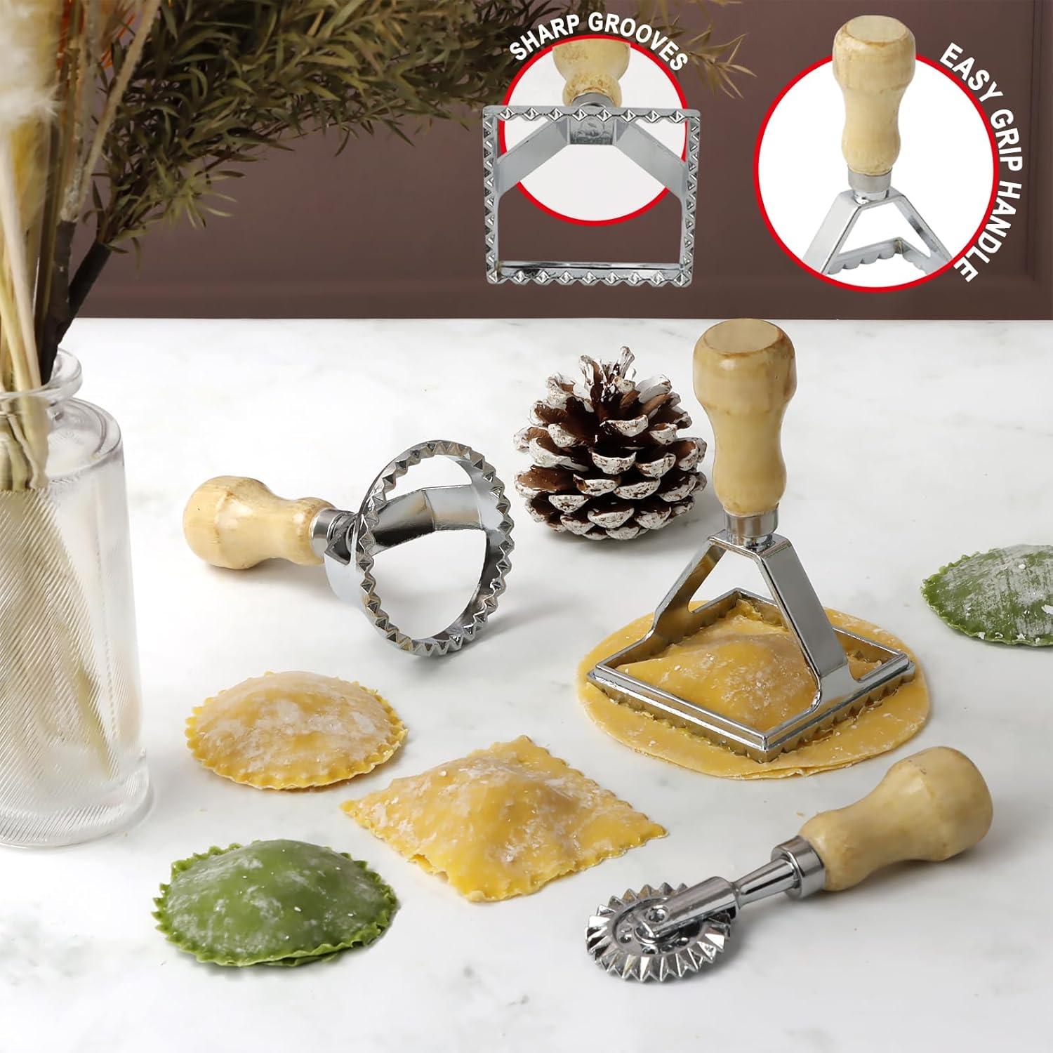 Cortador de Ravioli KEISSCO con Mango de Madera y Rueda