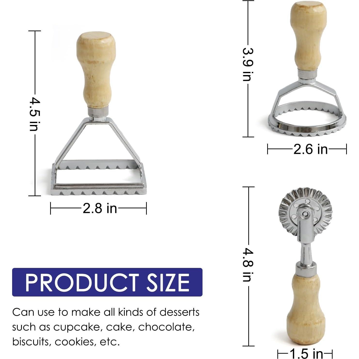 Cortador de Ravioli KEISSCO con Mango de Madera y Rueda