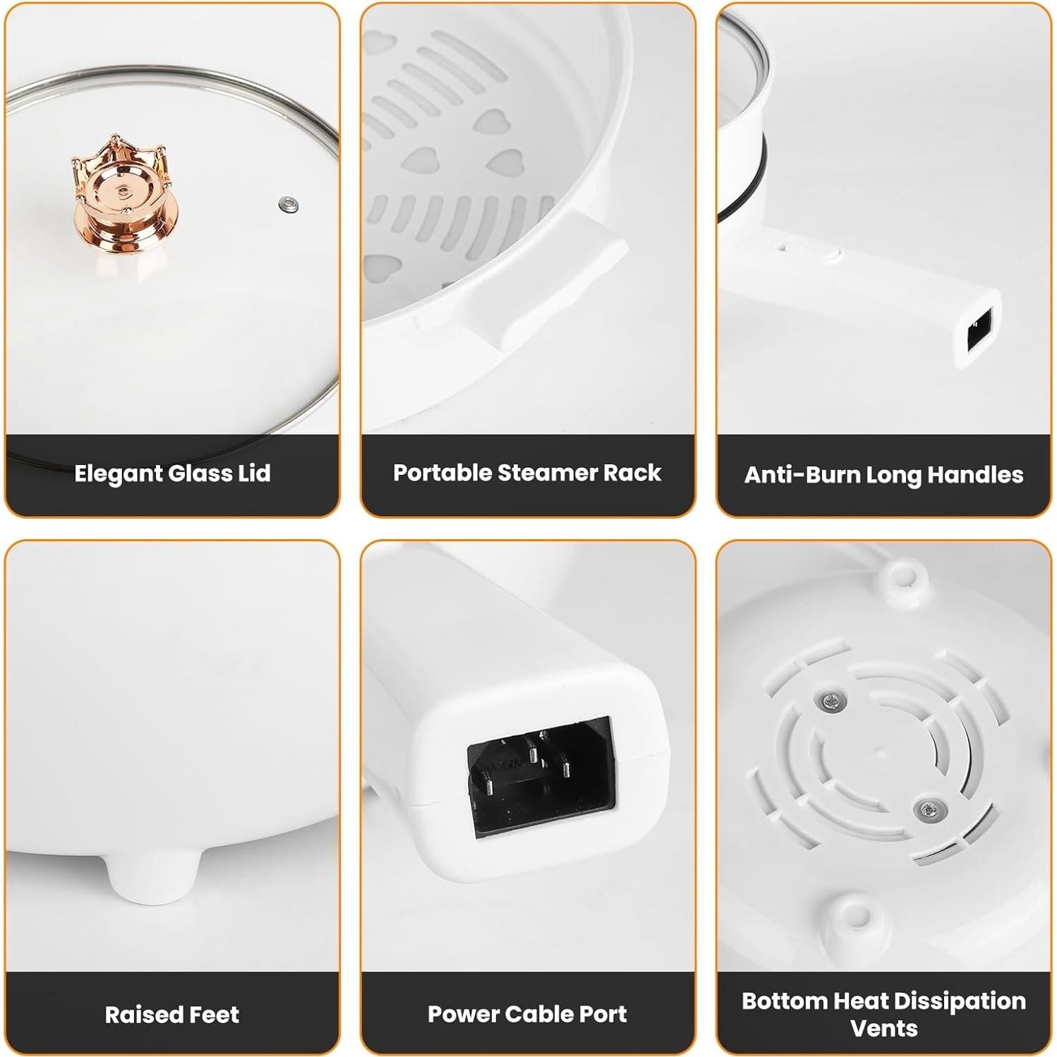 Olla Eléctrica Zorpupoa 3L Antiadherente con Vaporera y Doble Potencia