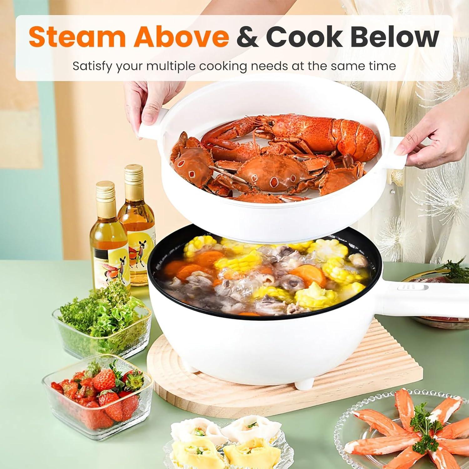 Olla Eléctrica Zorpupoa 3L Antiadherente con Vaporera y Doble Potencia