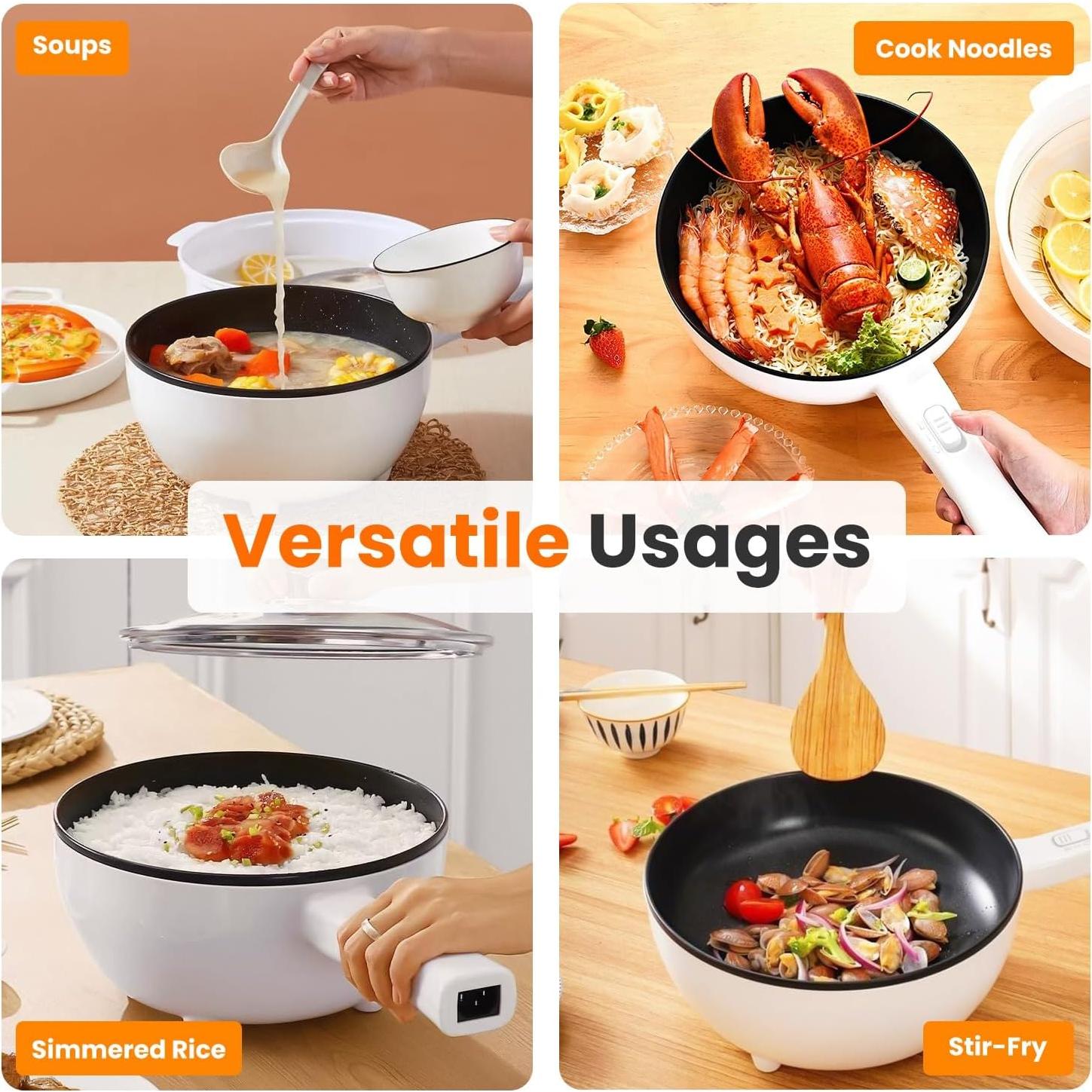 Olla Eléctrica Zorpupoa 3L Antiadherente con Vaporera y Doble Potencia