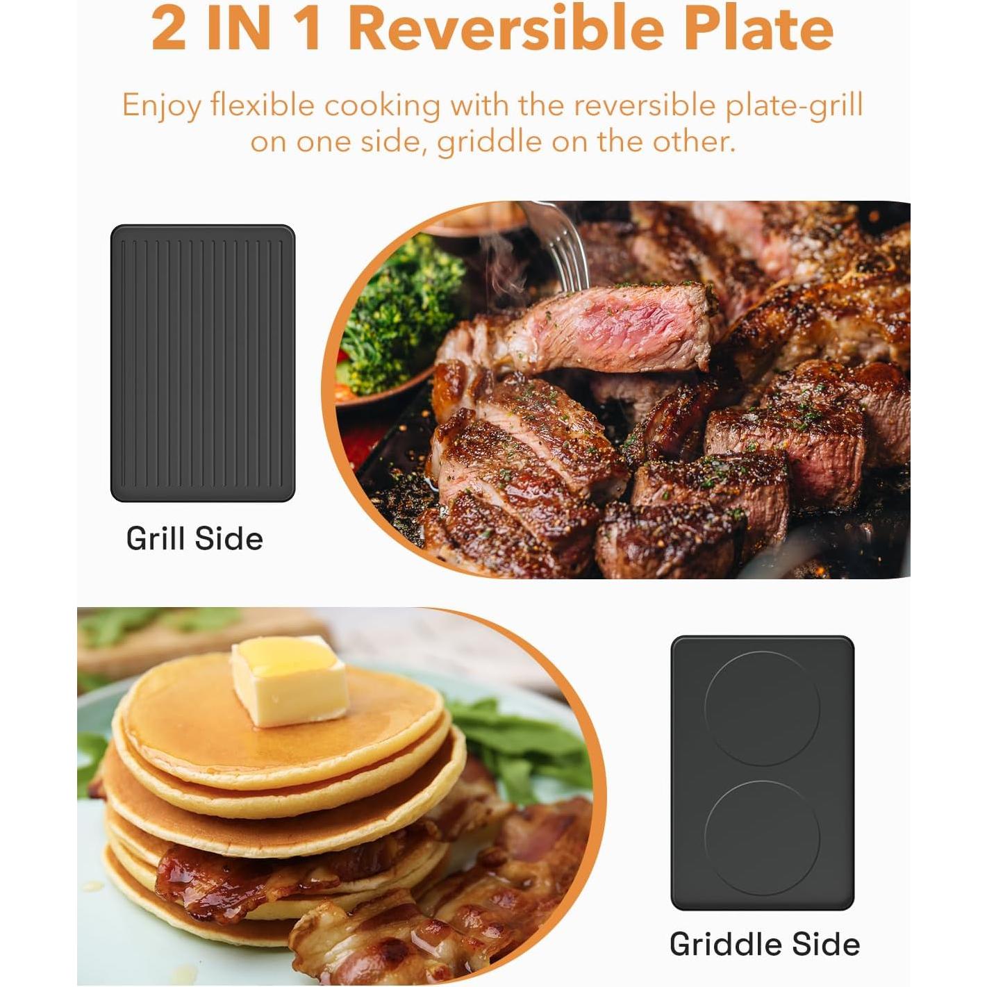 Parrilla Eléctrica Raclette HBN 1300W 8 Bandejas Antiadherente