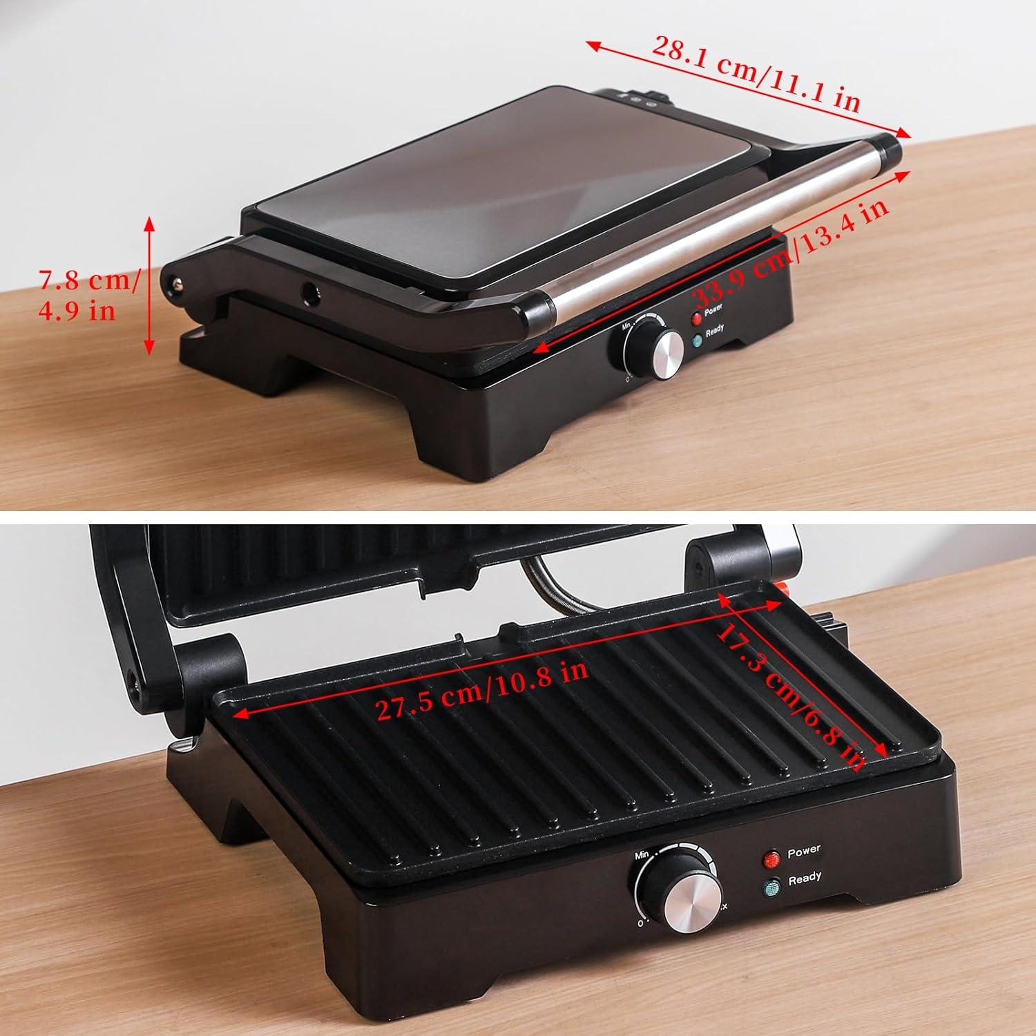 Prensa Panini Grill UVFAST 3 en 1 Antiadherente 1200W