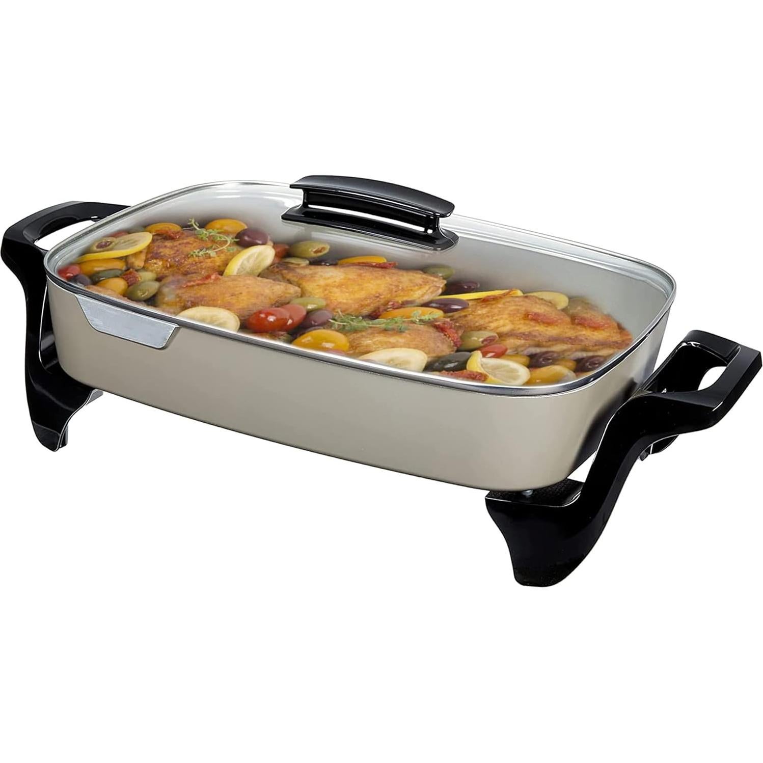 Sartén Eléctrica Nozaya 16" Cerámica Gris 1500W Antiadherente