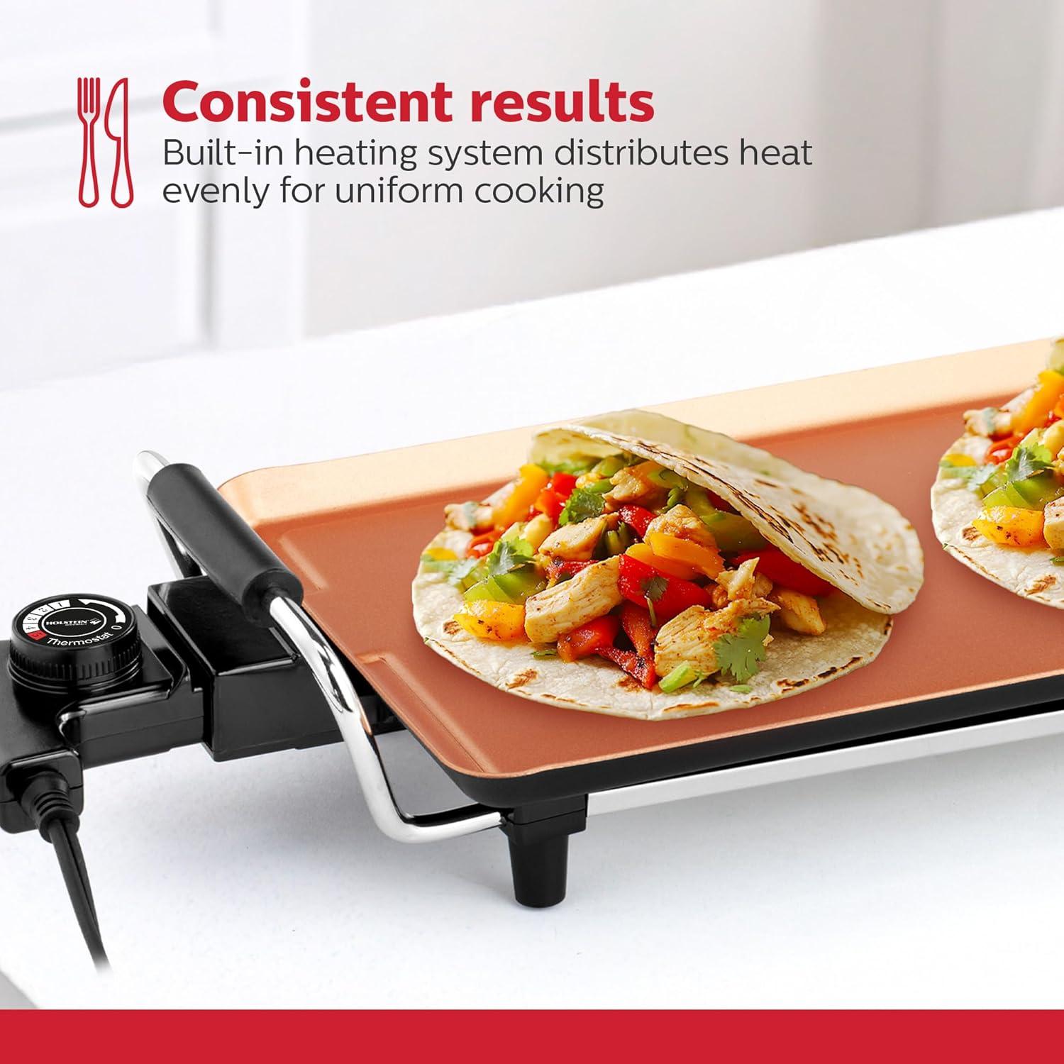Plancha Eléctrica Holstein Housewares 40x51cm Antiadherente
