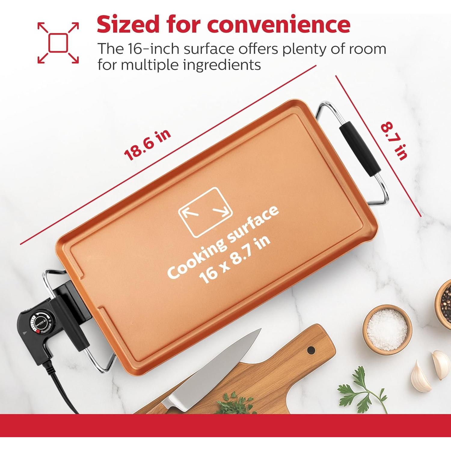 Plancha Eléctrica Holstein Housewares 40x51cm Antiadherente