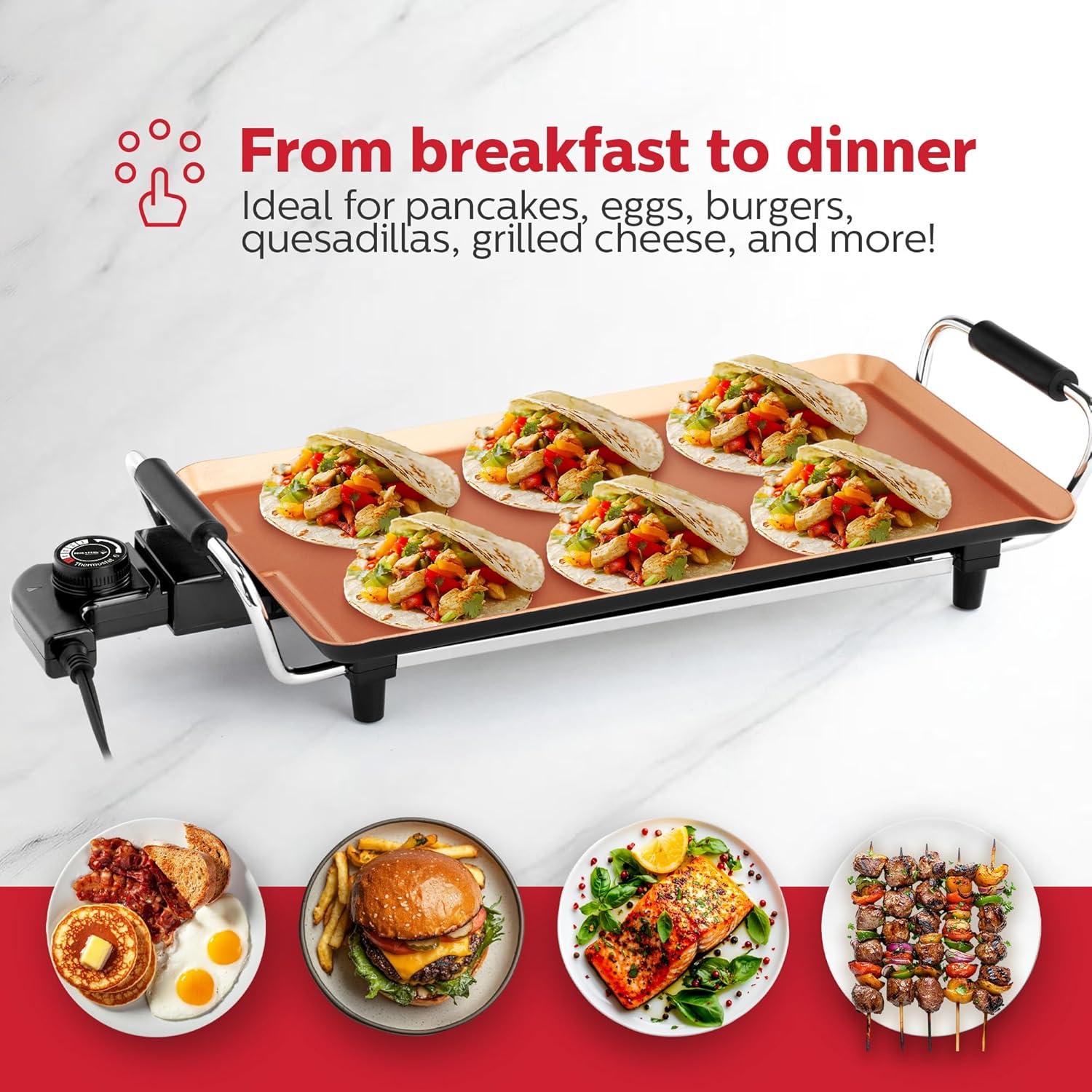 Plancha Eléctrica Holstein Housewares 40x51cm Antiadherente