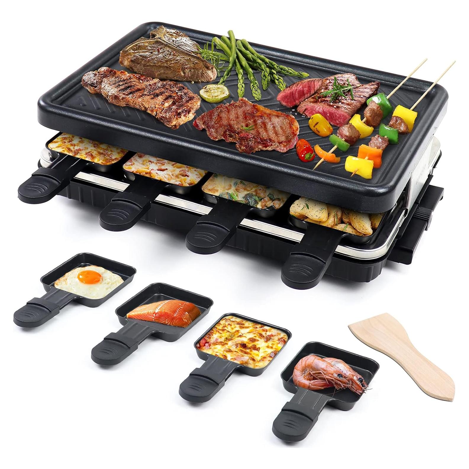 Parrilla Eléctrica 2 en 1 Fajiabao con 8 Sartenes Antiadherentes
