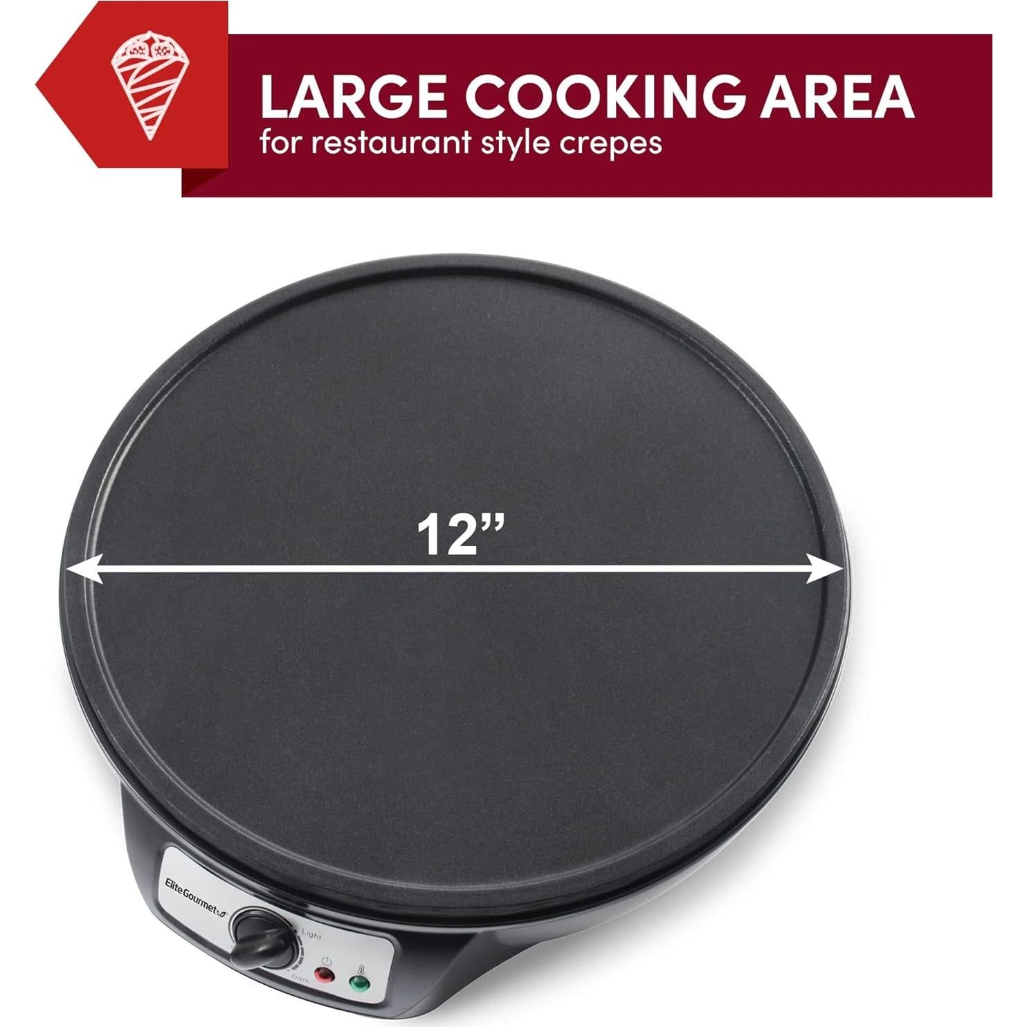 Máquina para Crepes Elite Gourmet ECP-126 30.48 cm Antiadherente