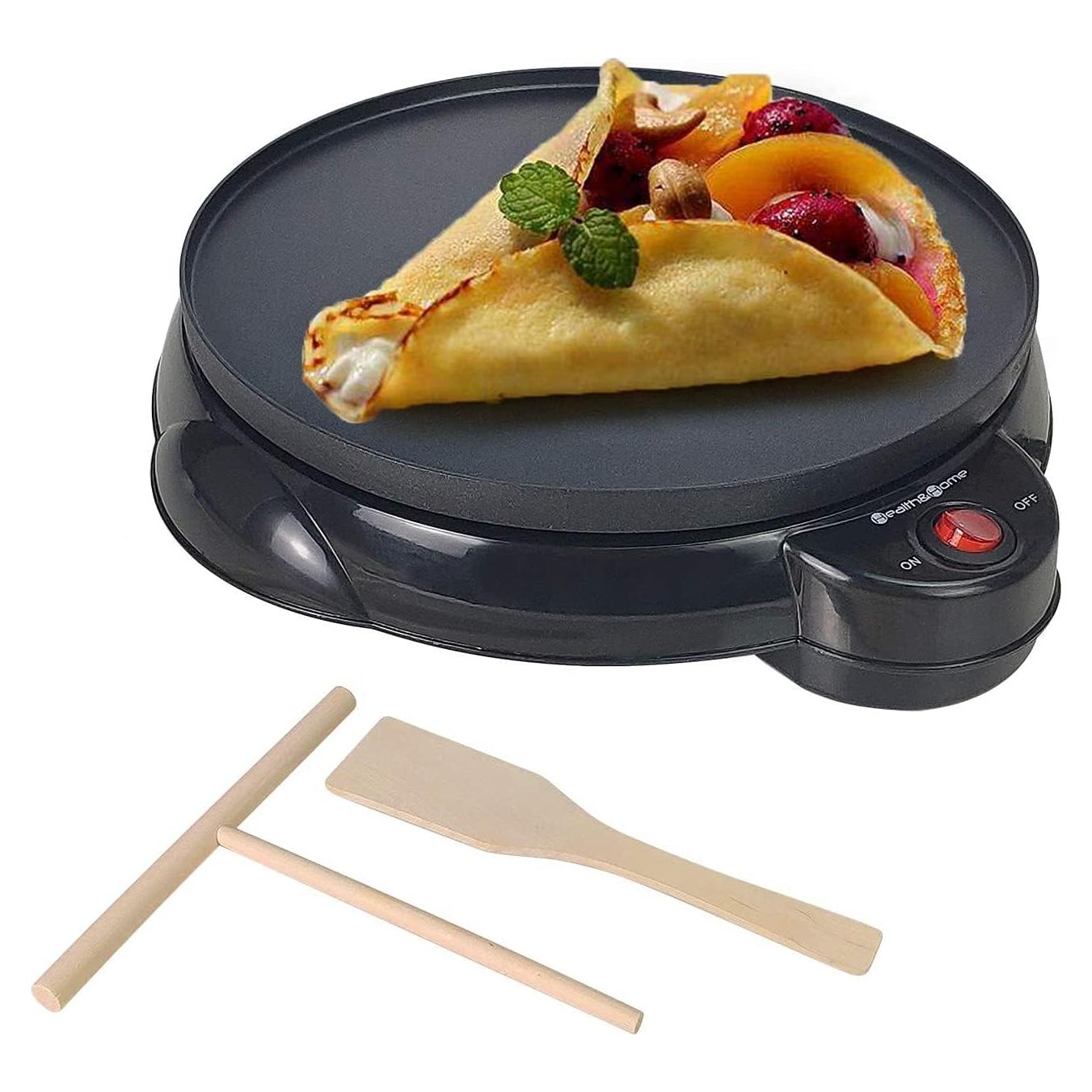 Horno de Crepas Eléctrico Health and Home 25.4 cm Antiadherente